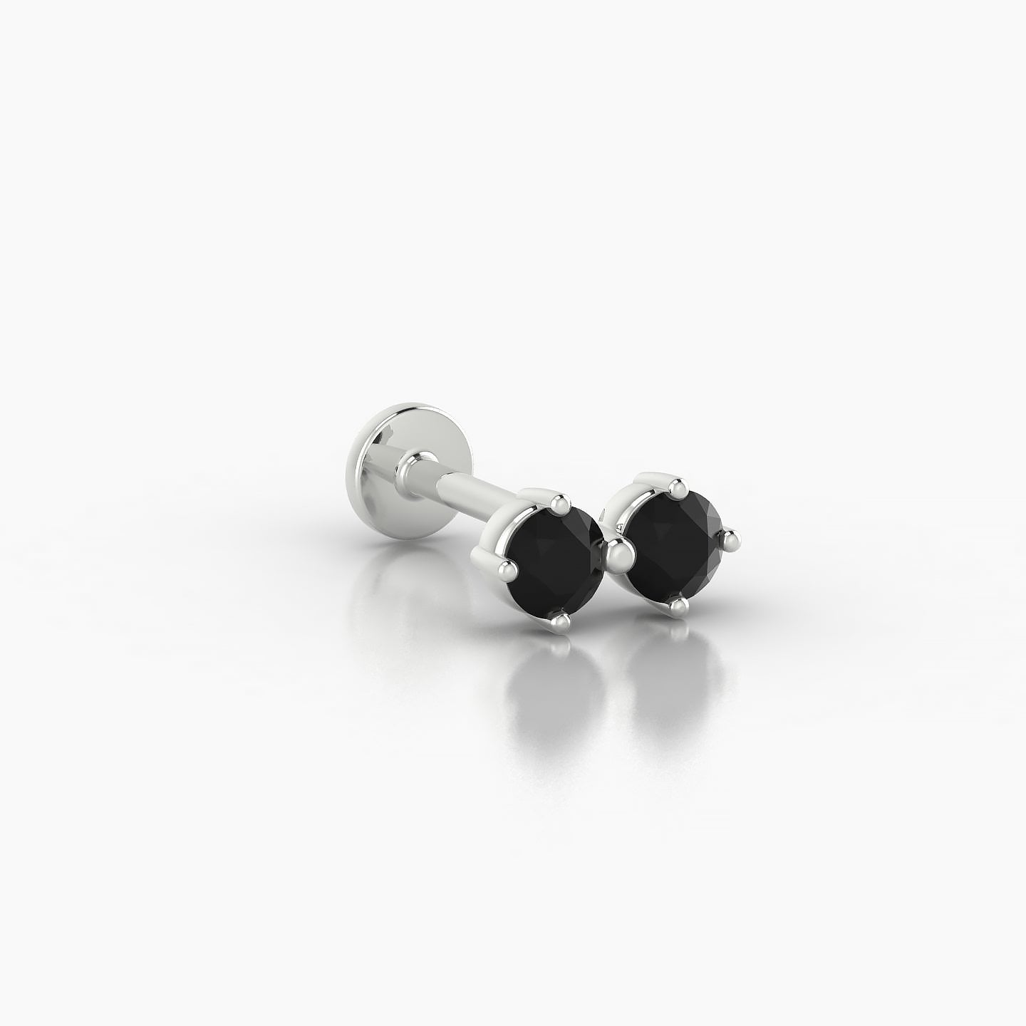 Isis | 18k White Gold 8 mm 7.5 mm Black Diamond Piercing