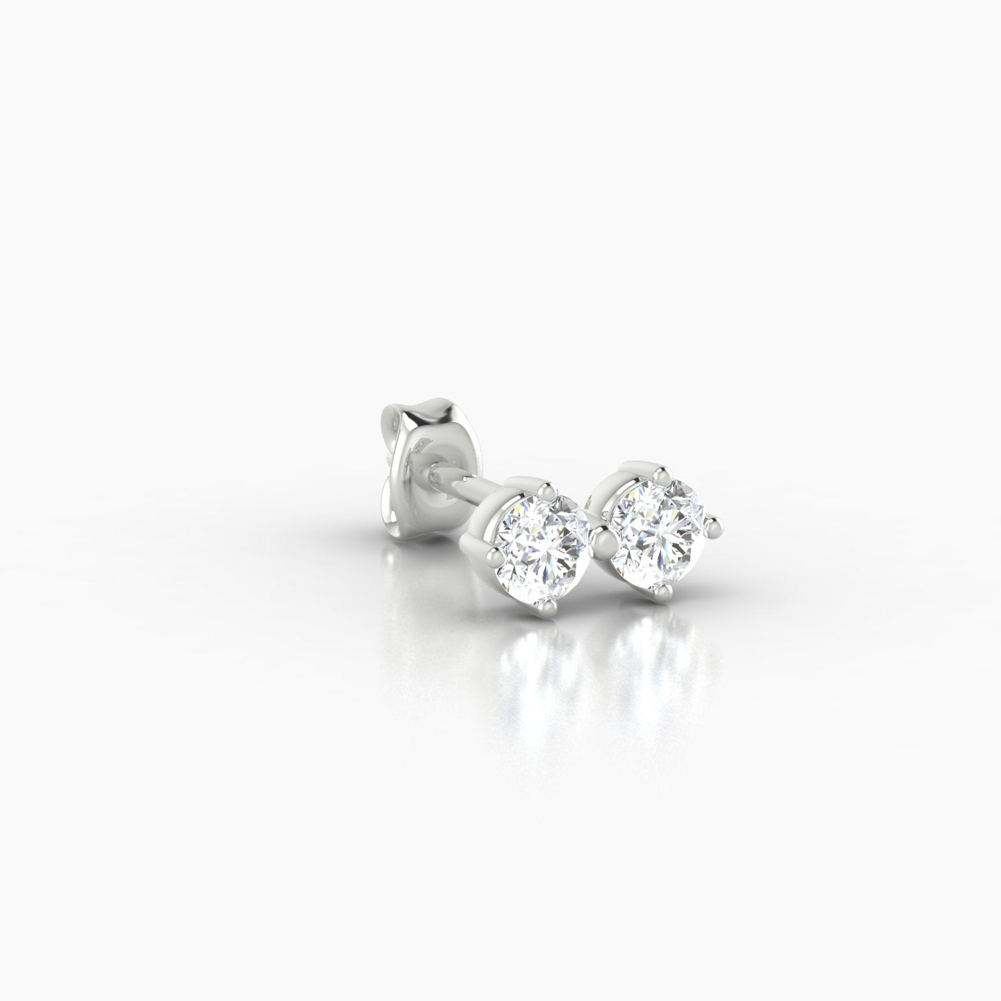 Isis | 18k White Gold 7.5 mm Diamond Earring