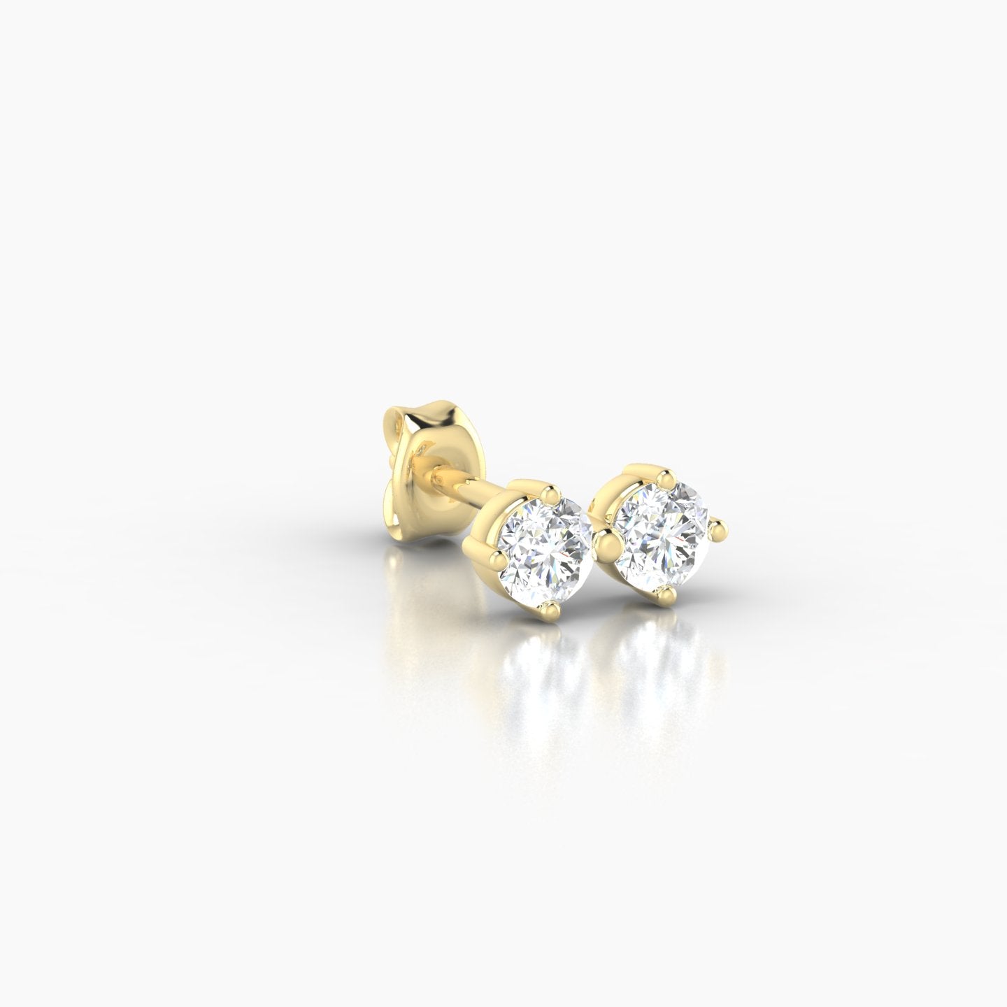 Isis | 18k Yellow Gold 7.5 mm Diamond Earring