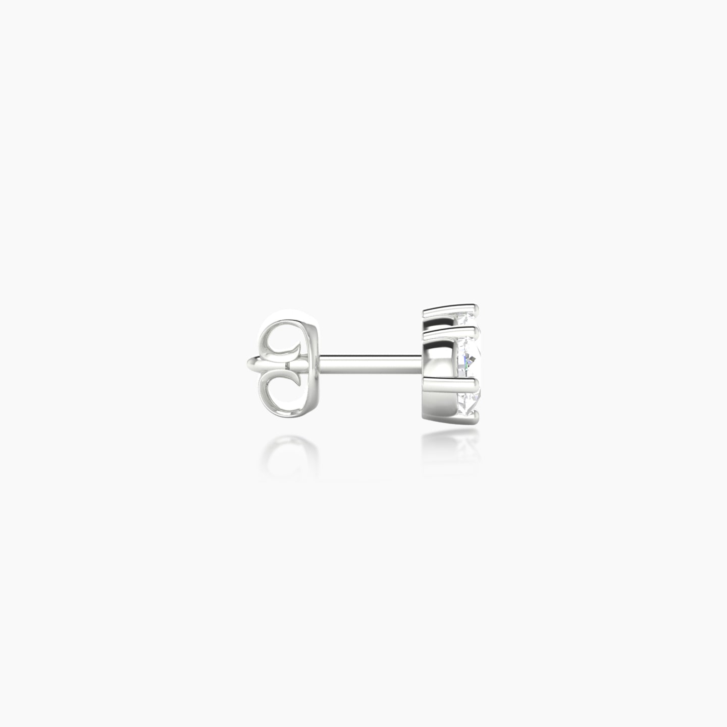 Isis | 18k White Gold 7.5 mm Diamond Earring