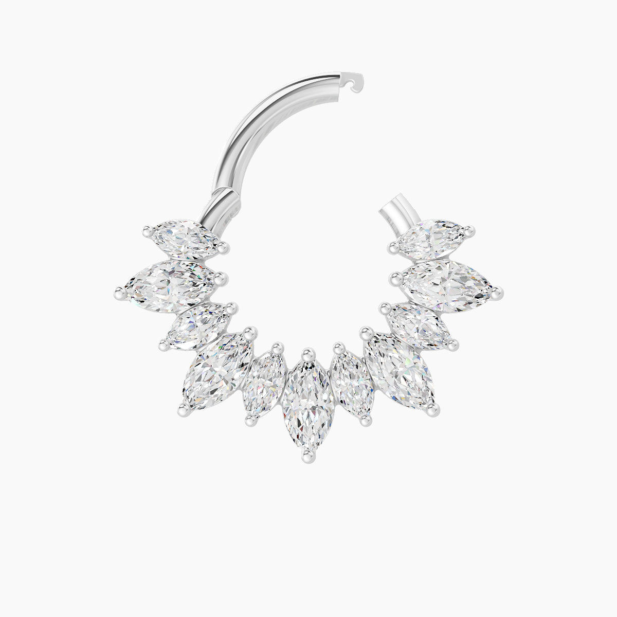 Joy | 18k White Gold 6.5 mm Diamond Daith Piercing