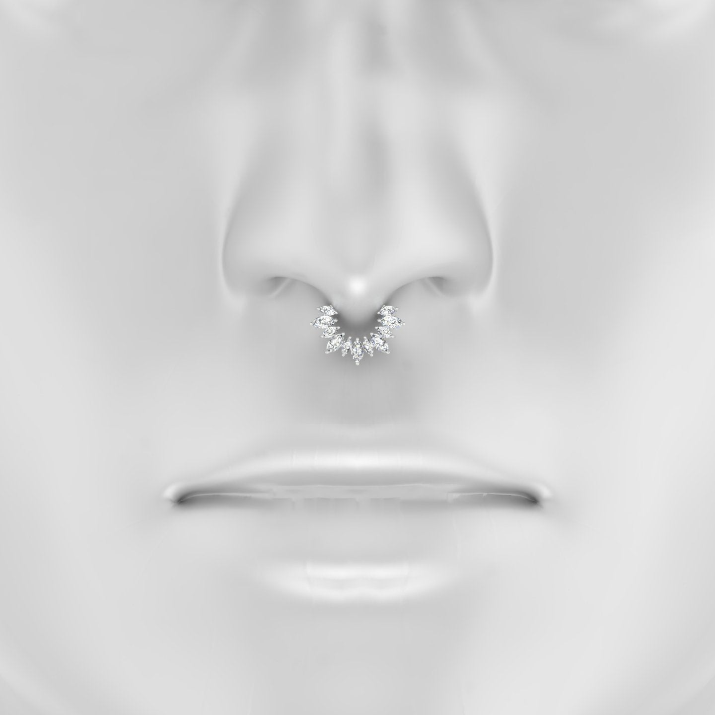 Joy | 18k White Gold 6.5 mm Diamond Septum Piercing