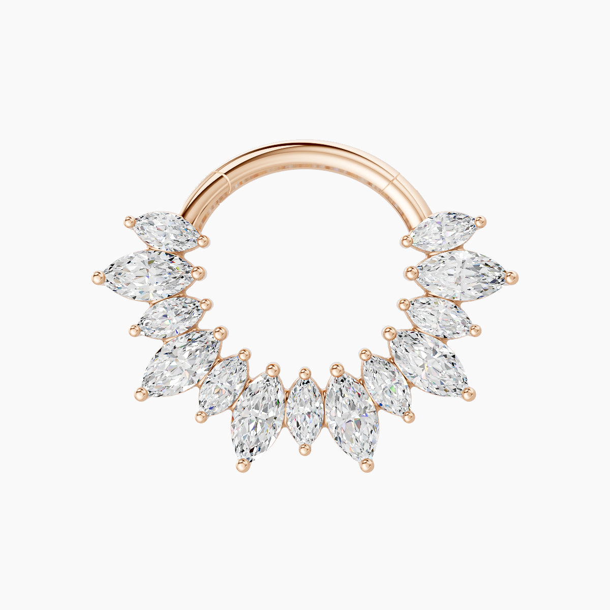 Joy | 18k Rose Gold 8 mm Diamond Daith Piercing