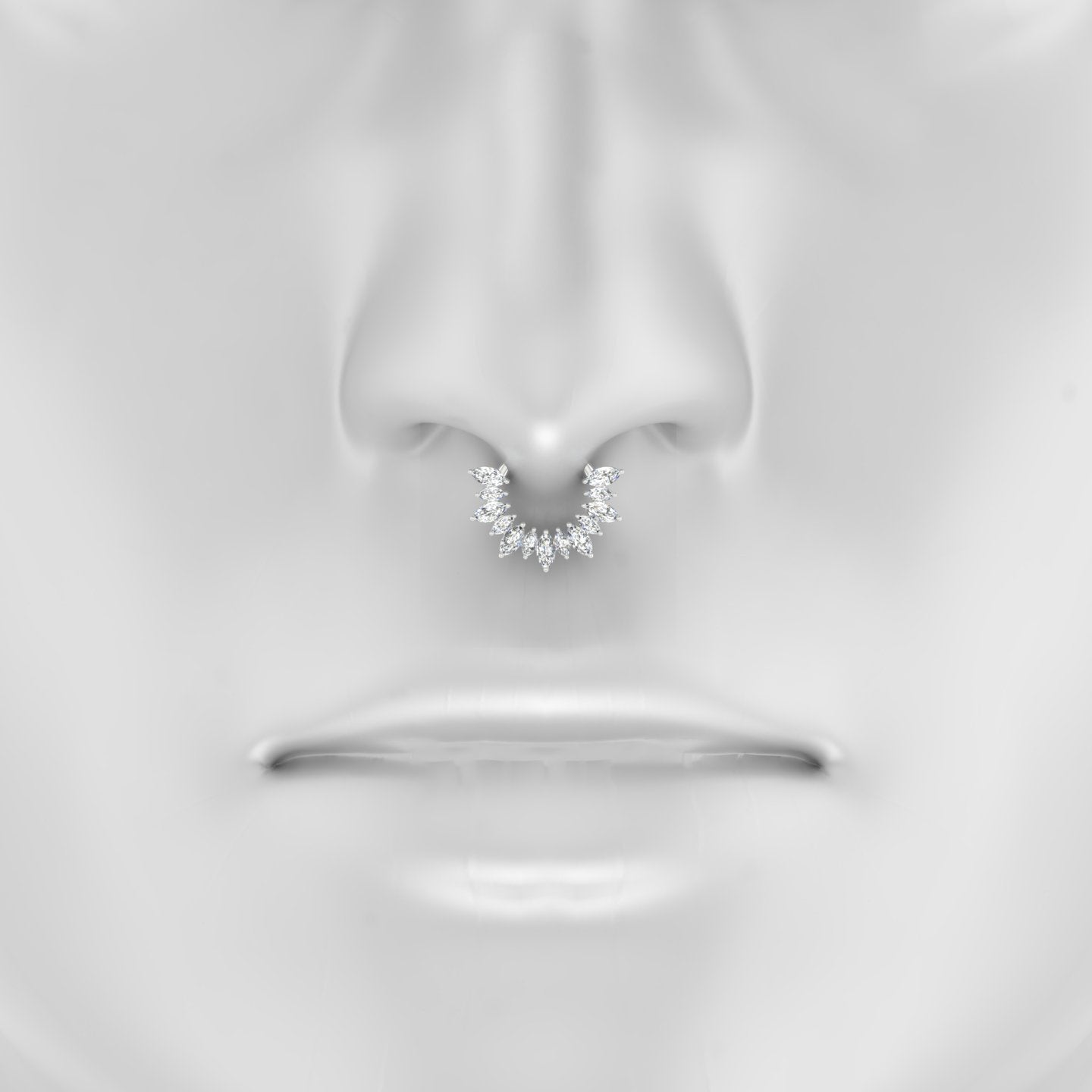 Joy | 18k White Gold 8 mm Diamond Septum Piercing