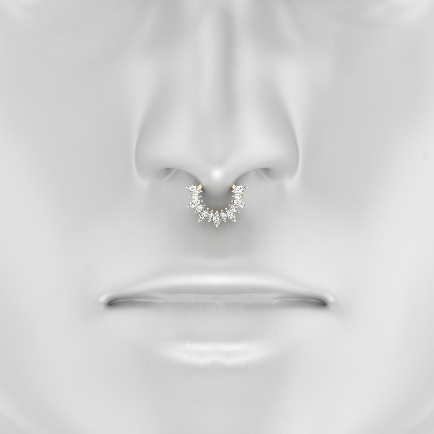 Joy | 18k Yellow Gold 8 mm Diamond Septum Piercing