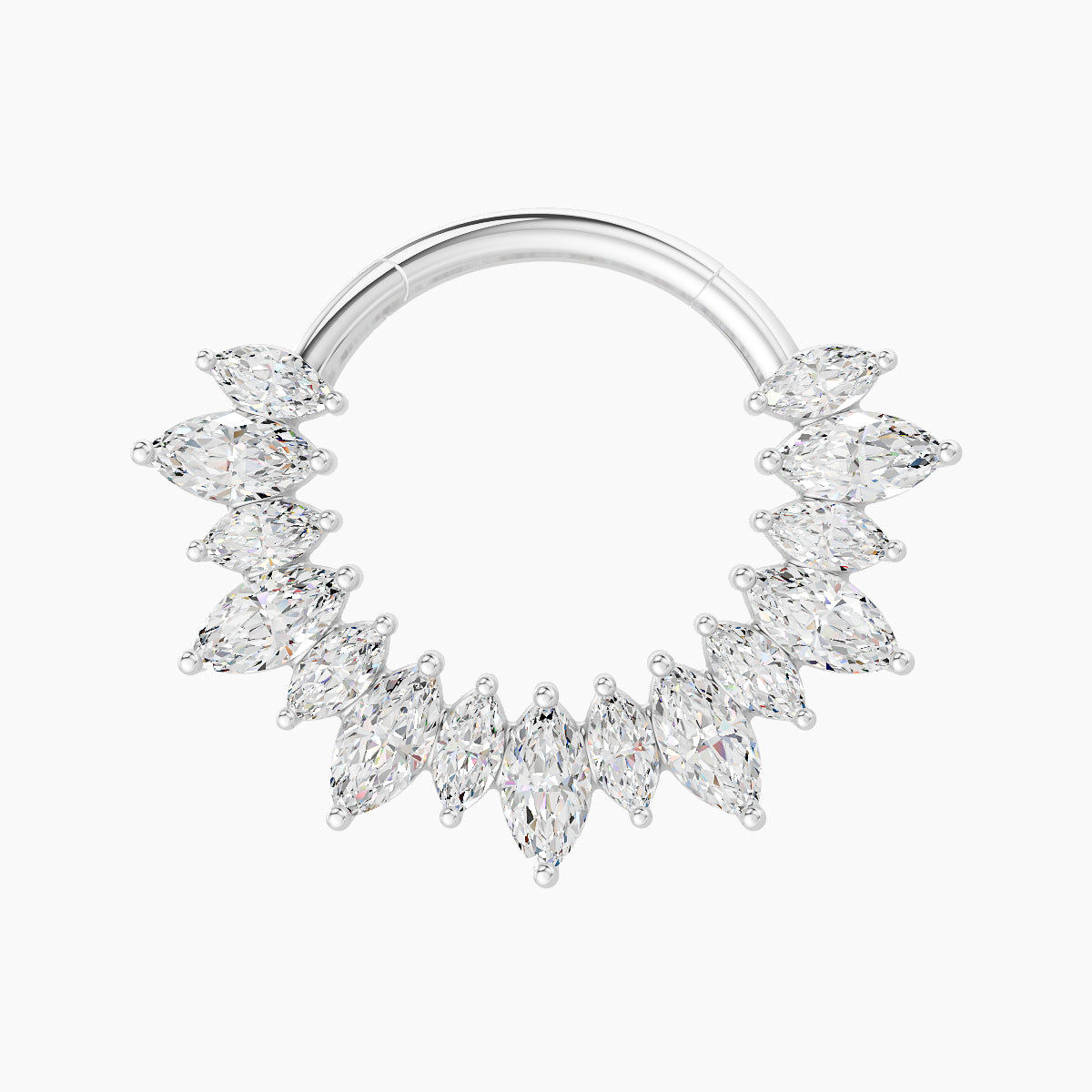 Joy | 18k White Gold 9.5 mm Diamond Daith Piercing