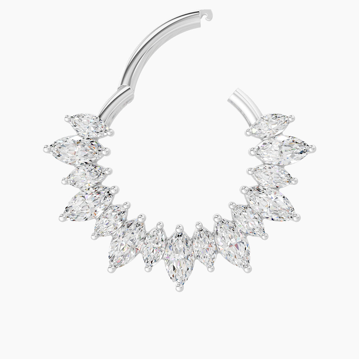 Joy | 18k White Gold 9.5 mm Diamond Daith Piercing
