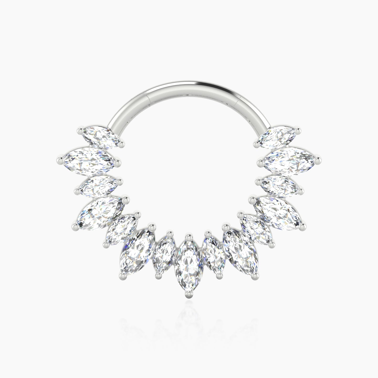 Joy | 18k White Gold 9.5 mm Diamond Septum Piercing