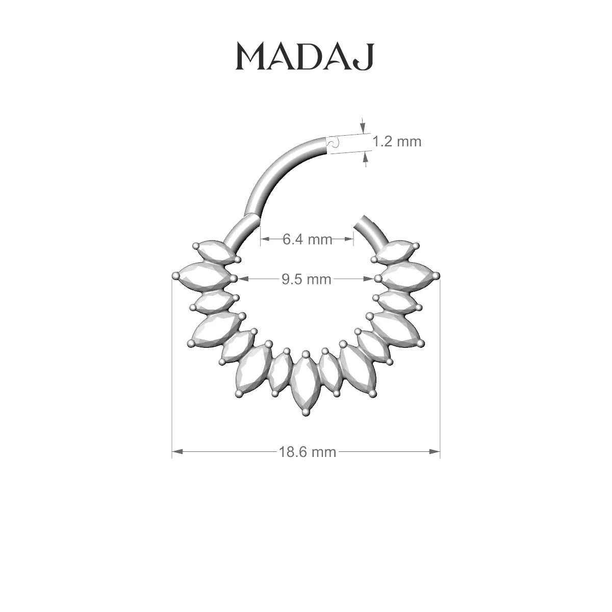Joy | 18k Rose Gold 9.5 mm Diamond Septum Piercing