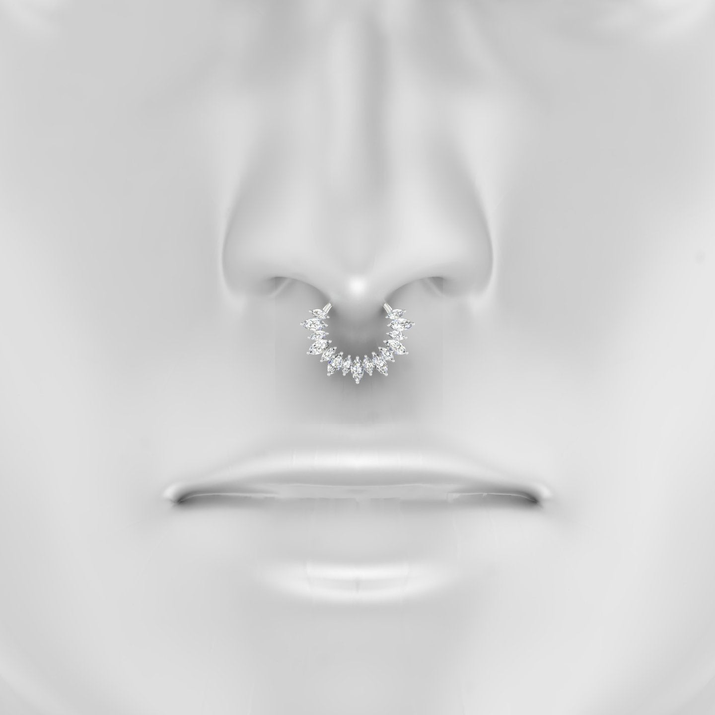 Joy | 18k White Gold 9.5 mm Diamond Septum Piercing