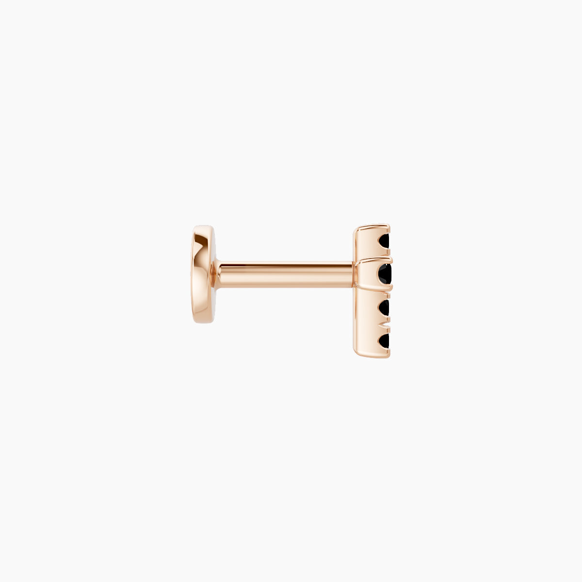 Junon | 18k Rose Gold 5 mm 5 mm Cross Black Diamond Nose Piercing