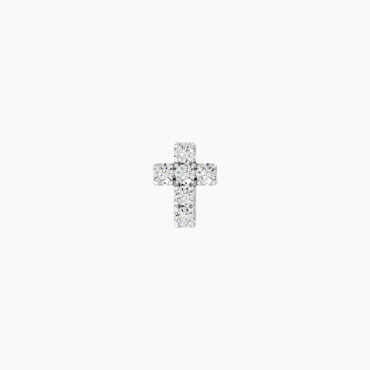 Junon | 18k White Gold 5 mm 5 mm Cross Diamond Nose Piercing