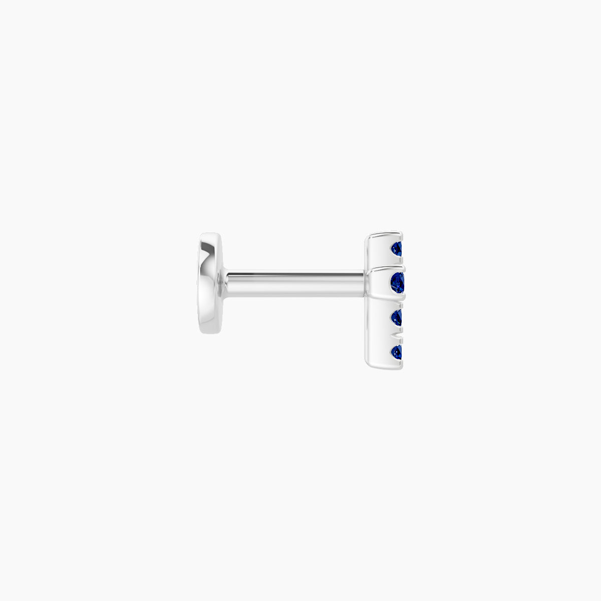 Junon | 18k White Gold 5 mm 5 mm Cross Sapphire Nose Piercing
