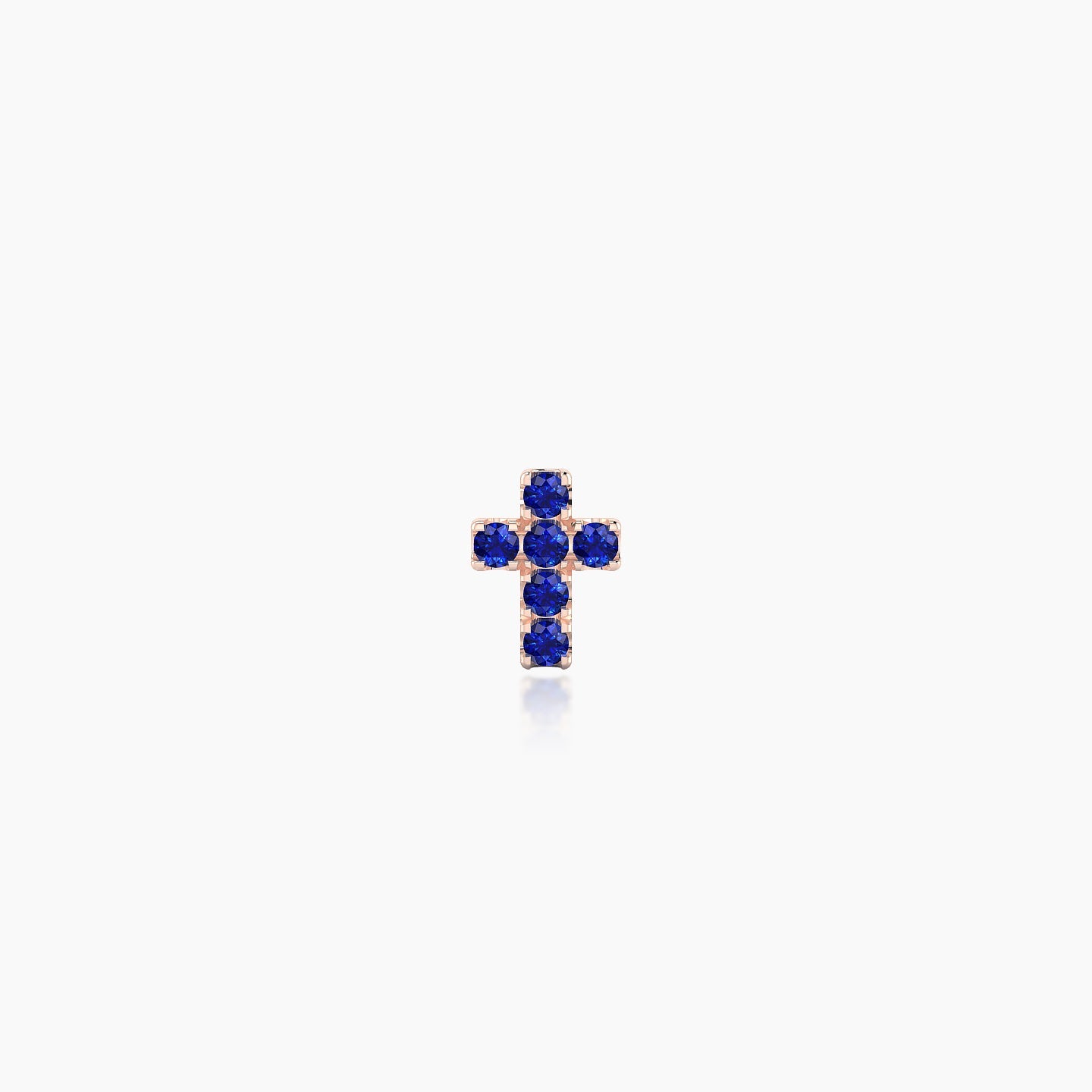 Junon | 18k Rose Gold 5 mm 5 mm Cross Sapphire Nostril Piercing