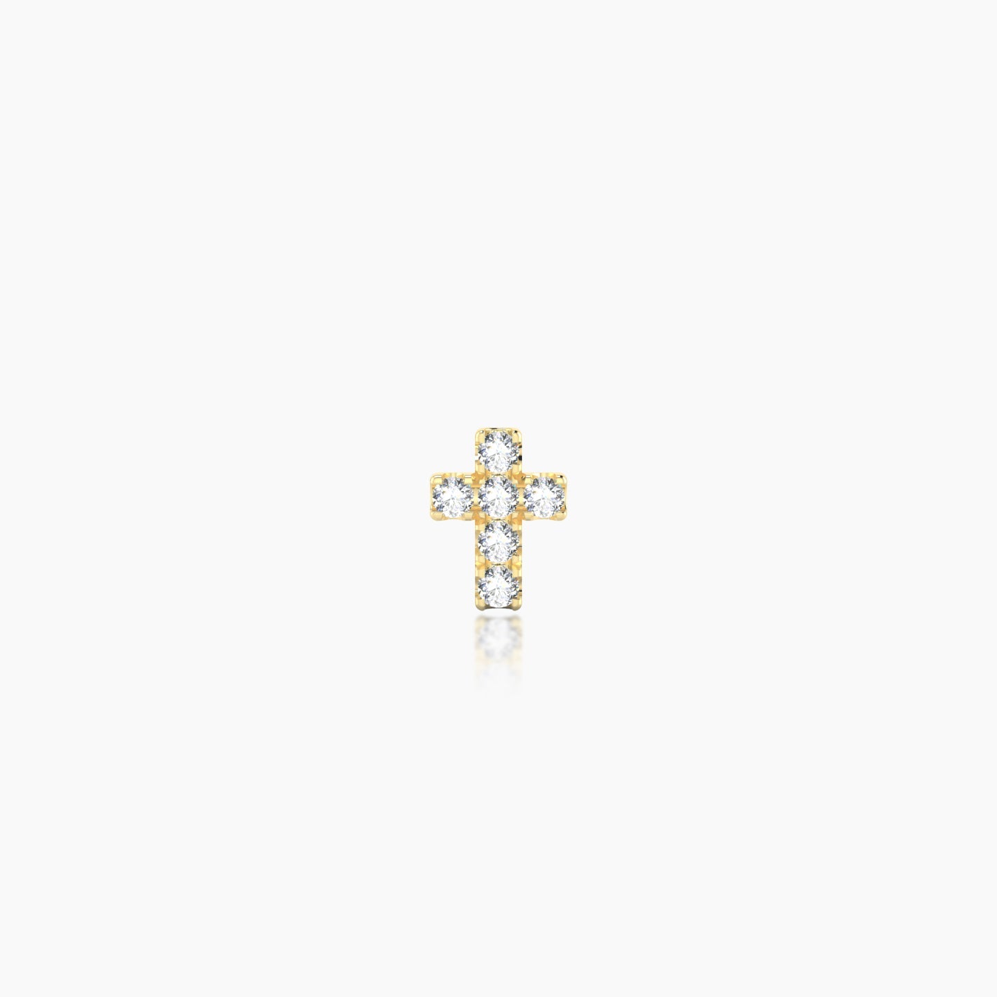 Junon | 18k Yellow Gold 5 mm 5 mm Cross Diamond Nostril Piercing