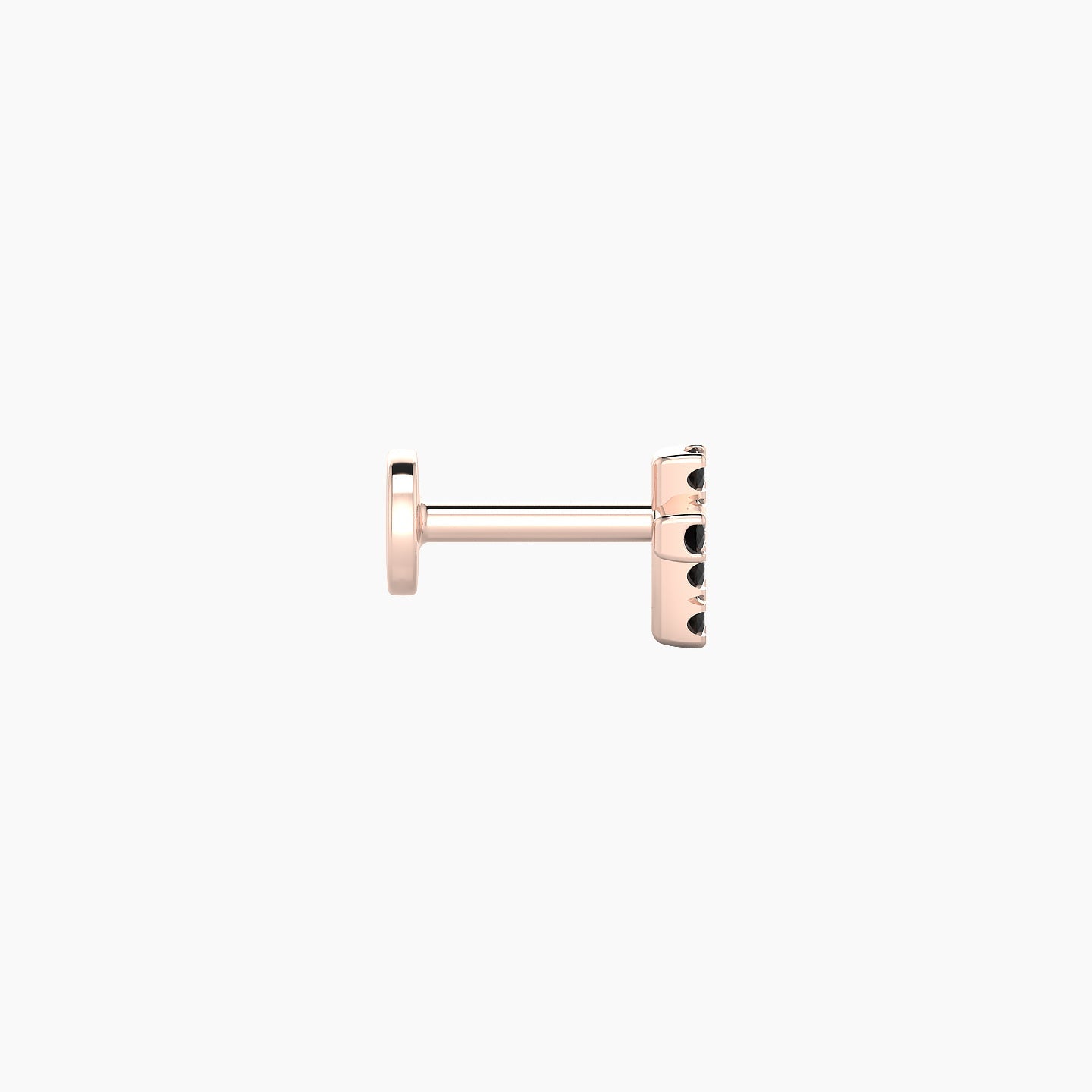 Junon | 18k Rose Gold 5 mm 5 mm Cross Black Diamond Nostril Piercing