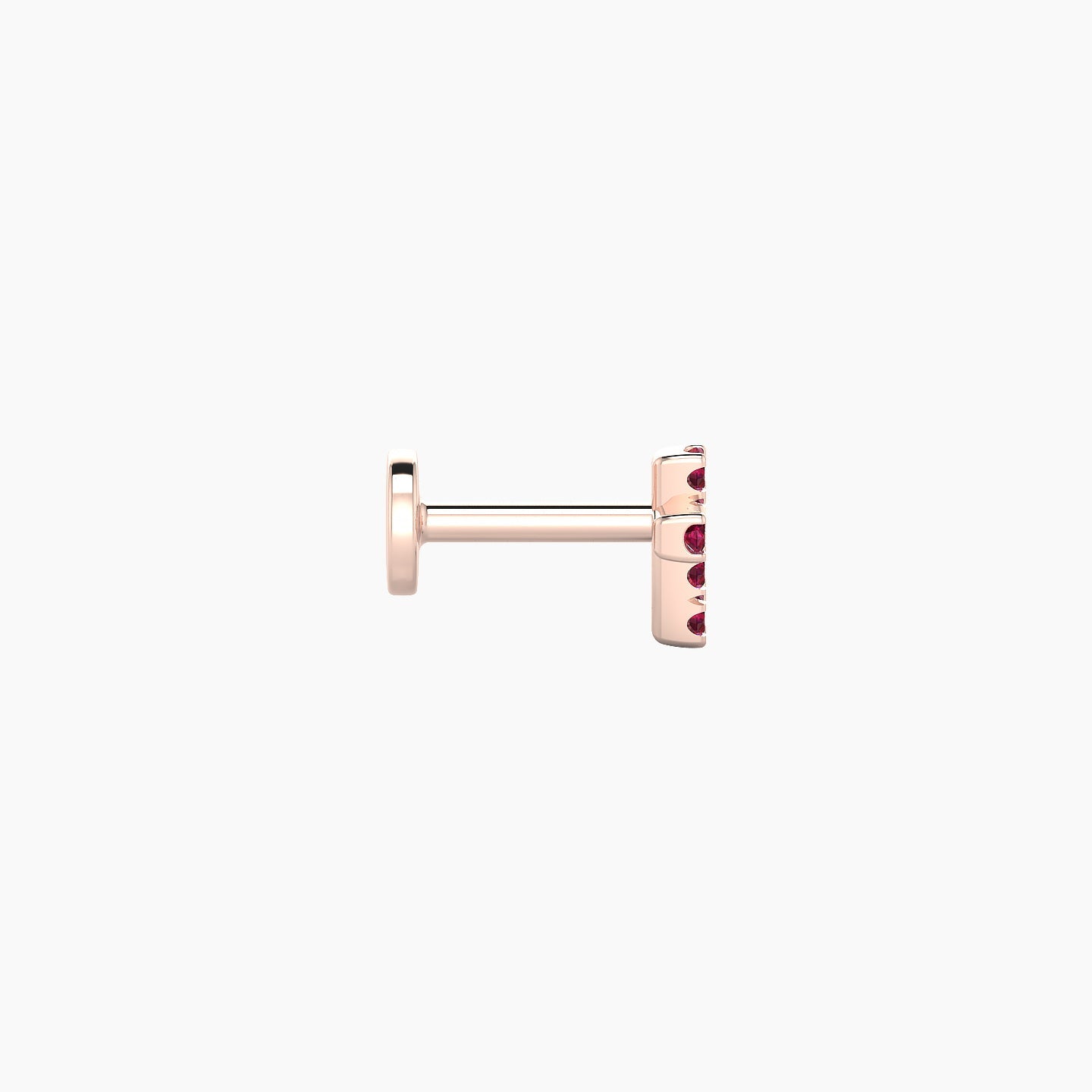 Junon | 18k Rose Gold 5 mm 5 mm Cross Ruby Nostril Piercing