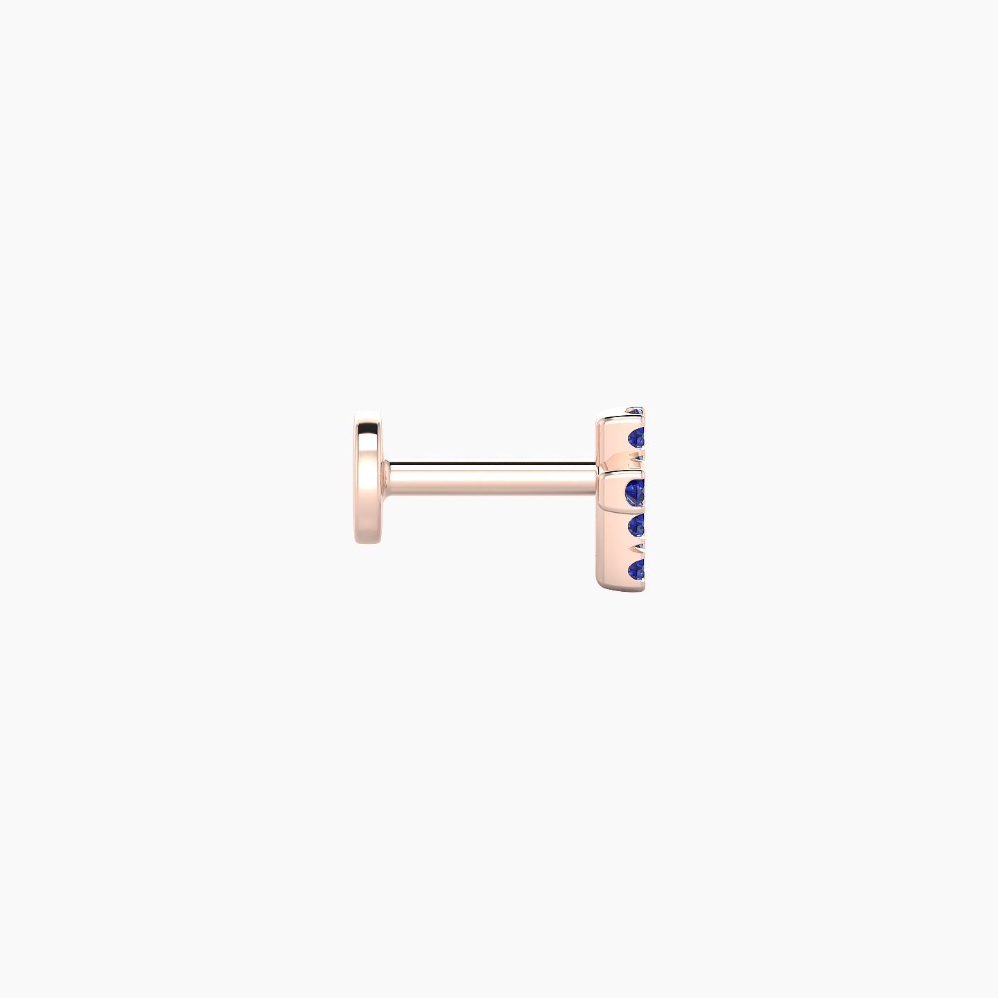 Junon | 18k Rose Gold 5 mm 5 mm Cross Sapphire Nostril Piercing