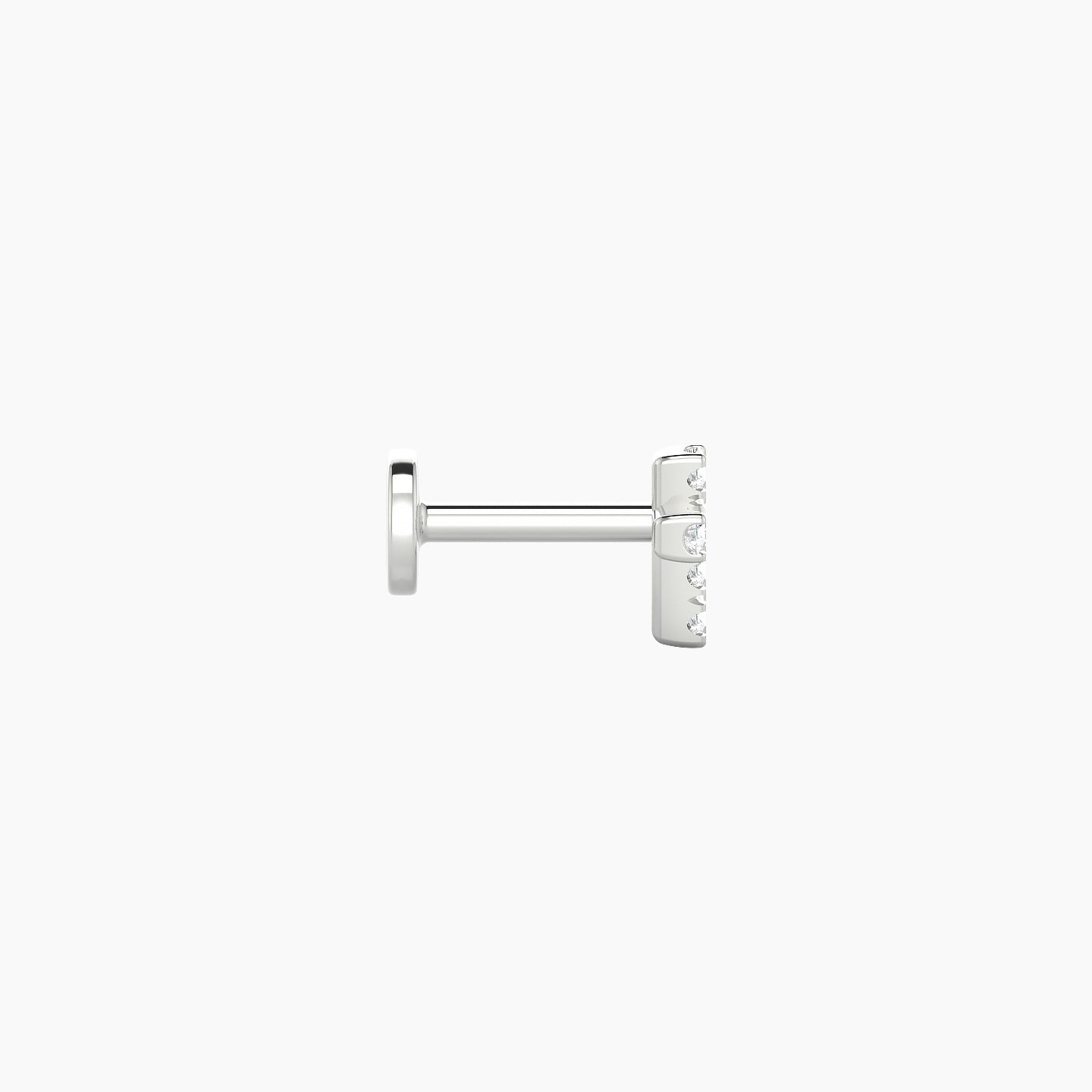 Junon | 18k White Gold 5 mm 5 mm Cross Diamond Nostril Piercing