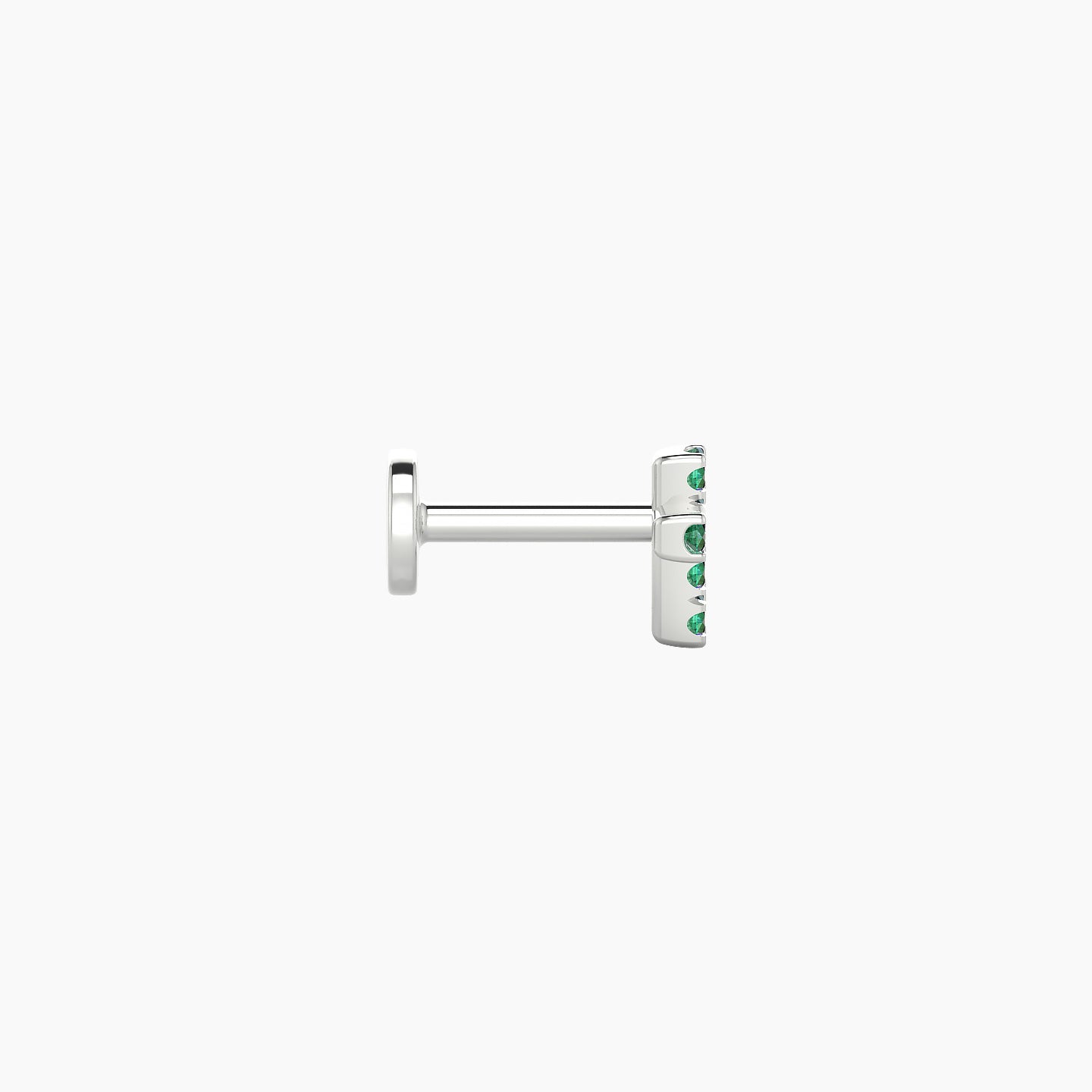 Junon | 18k White Gold 5 mm 5 mm Cross Emerald Nostril Piercing