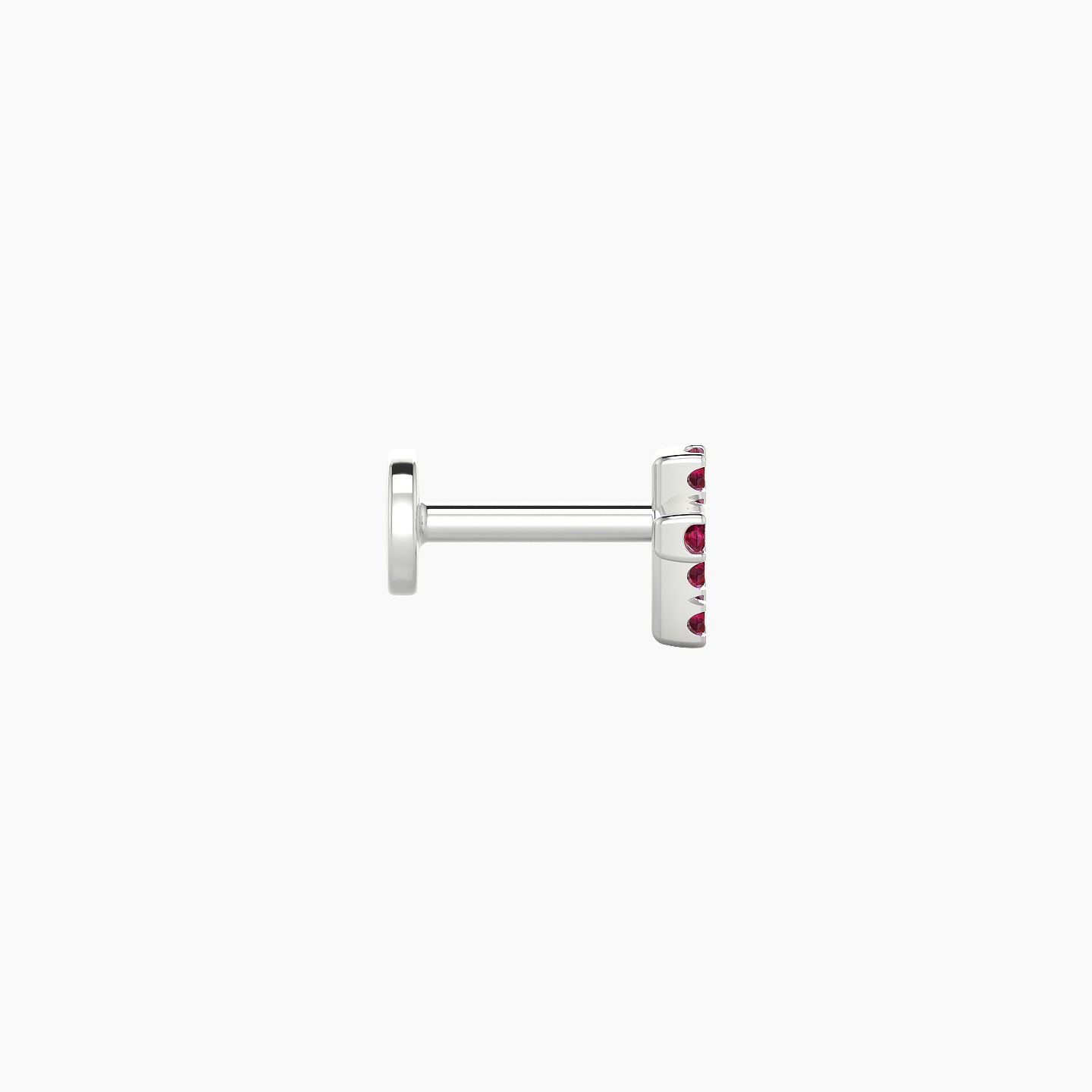 Junon | 18k White Gold 5 mm 5 mm Cross Ruby Nostril Piercing