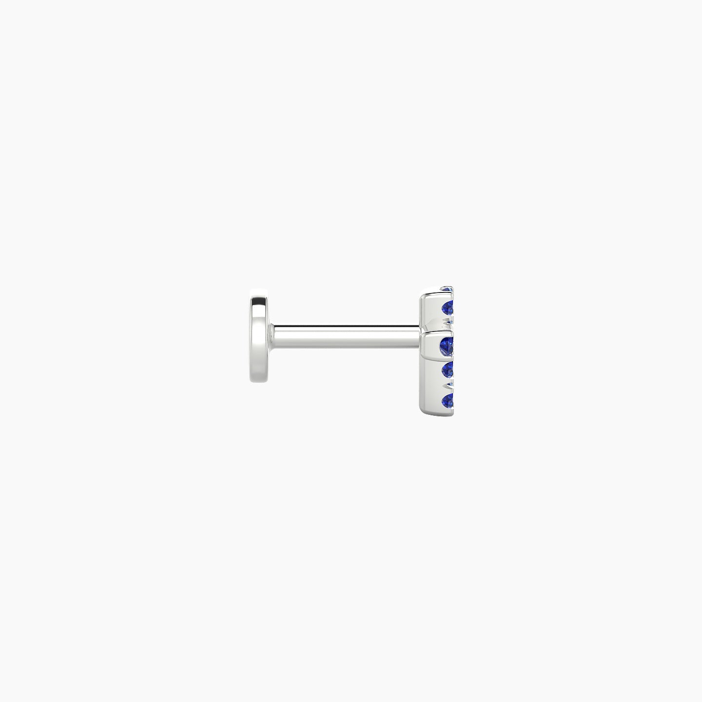 Junon | 18k White Gold 5 mm 5 mm Cross Sapphire Nostril Piercing