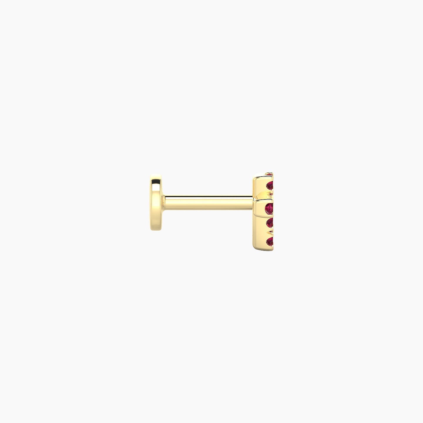 Junon | 18k Yellow Gold 5 mm 5 mm Cross Ruby Nostril Piercing