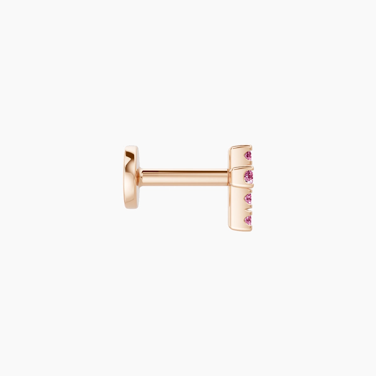 Junon | 18k Rose Gold 5 mm 5 mm Cross Pink Sapphire Piercing