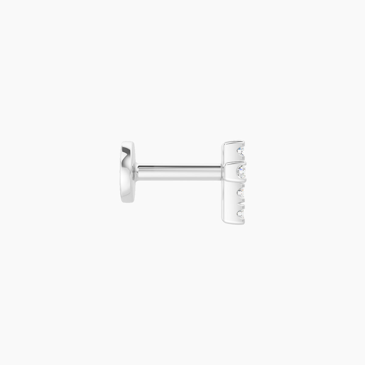 Junon | 18k White Gold 5 mm 5 mm Cross Diamond Piercing