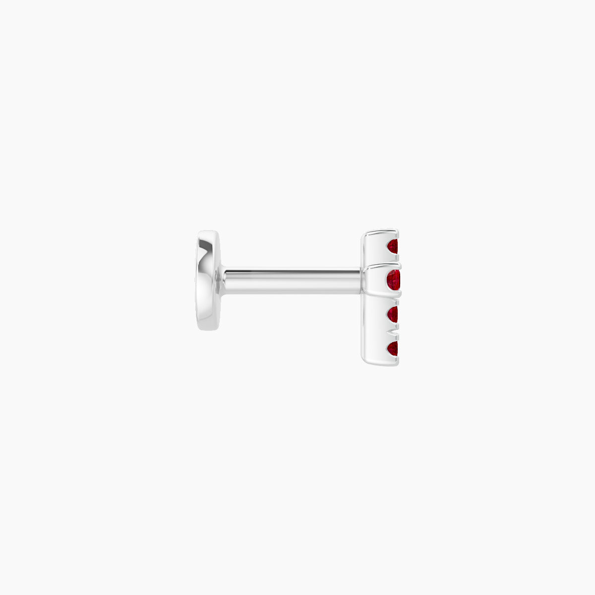 Junon | 18k White Gold 5 mm 5 mm Cross Ruby Piercing