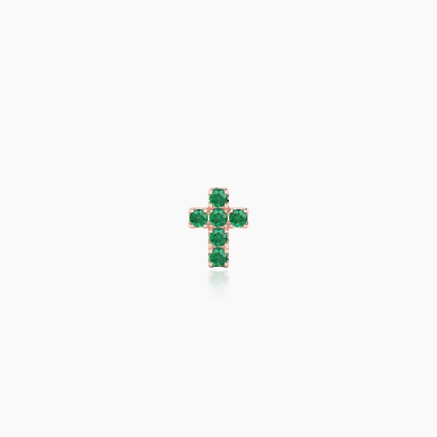 Junon | 18k Rose Gold 5 mm 5 mm Cross Emerald Piercing