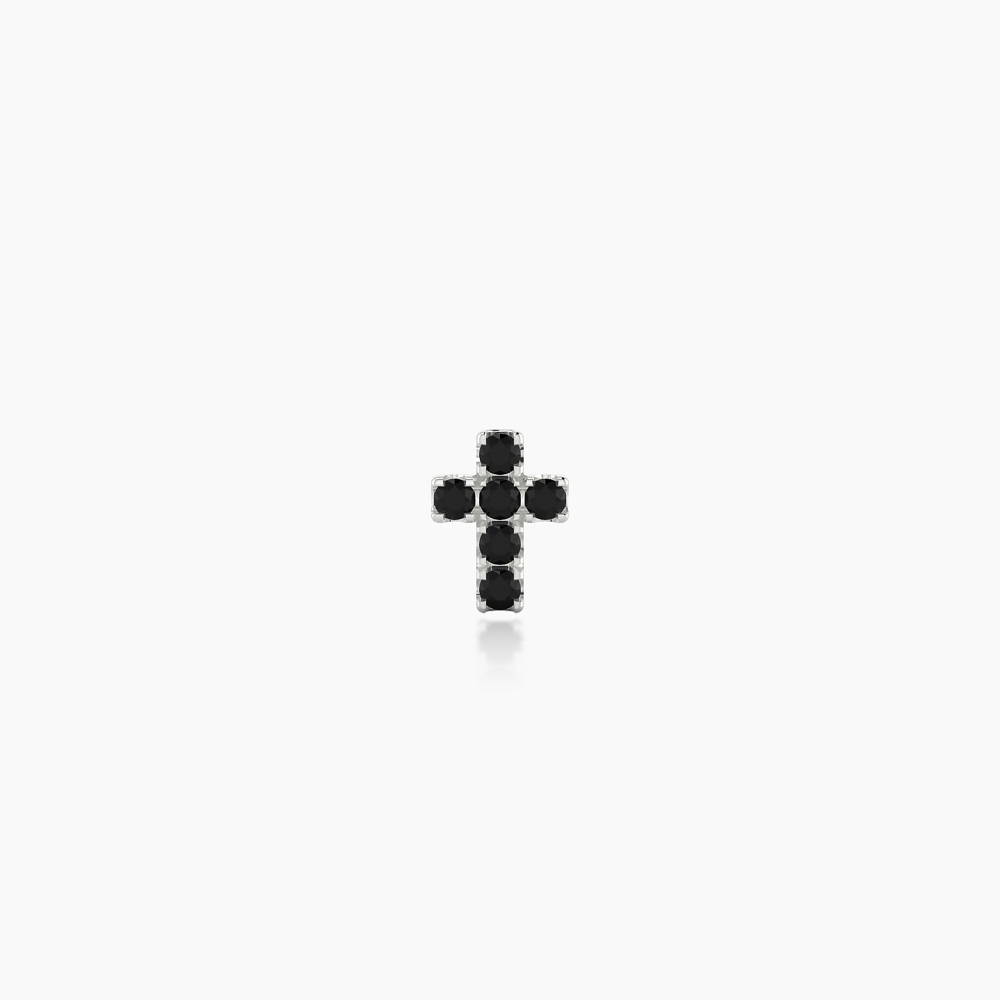 Junon | 18k White Gold 5 mm 5 mm Cross Black Diamond Piercing