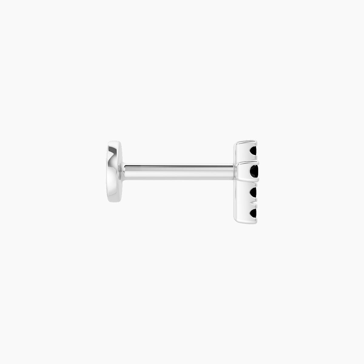 Junon | 18k White Gold 6.5 mm 5 mm Cross Black Diamond Nose Piercing