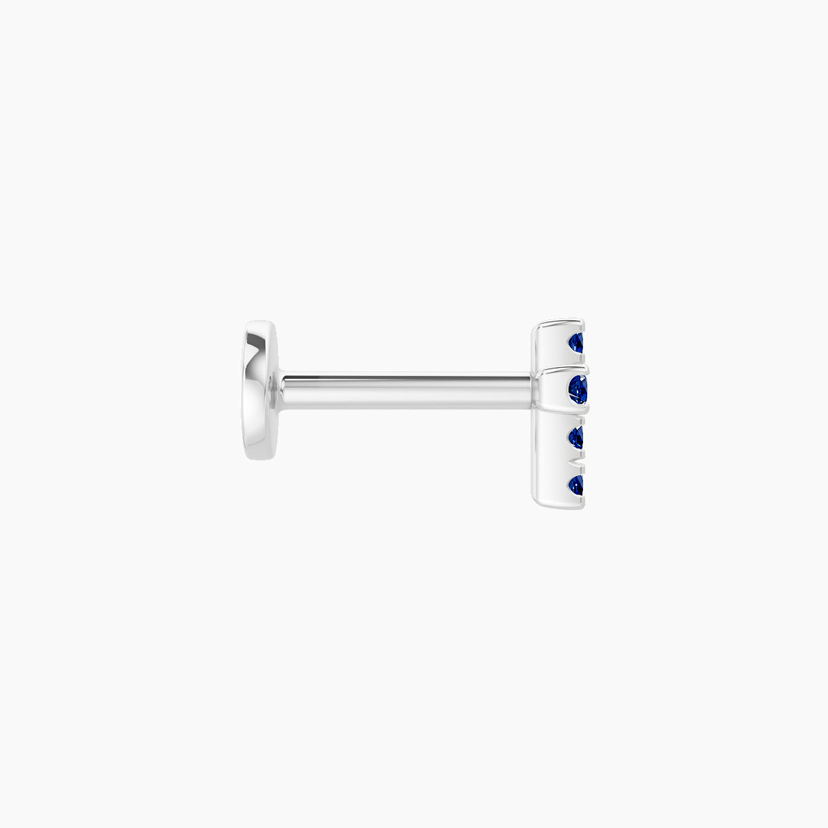 Junon | 18k White Gold 6.5 mm 5 mm Cross Sapphire Nose Piercing