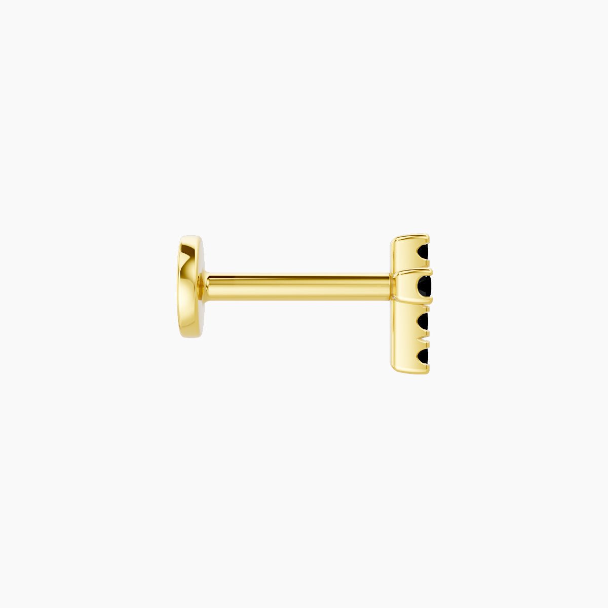 Junon | 18k Yellow Gold 6.5 mm 5 mm Cross Black Diamond Nose Piercing