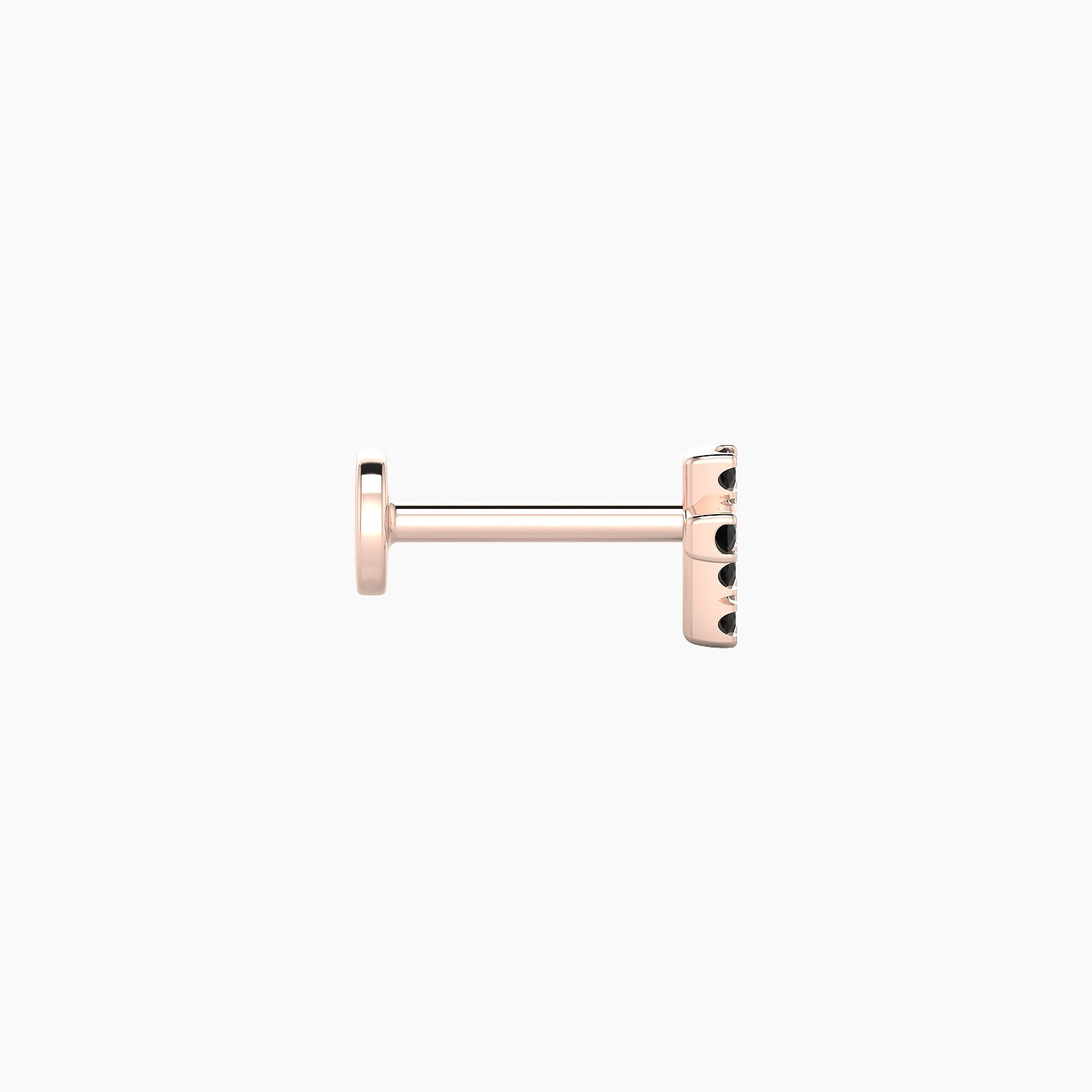 Junon | 18k Rose Gold 6.5 mm 5 mm Cross Black Diamond Nostril Piercing