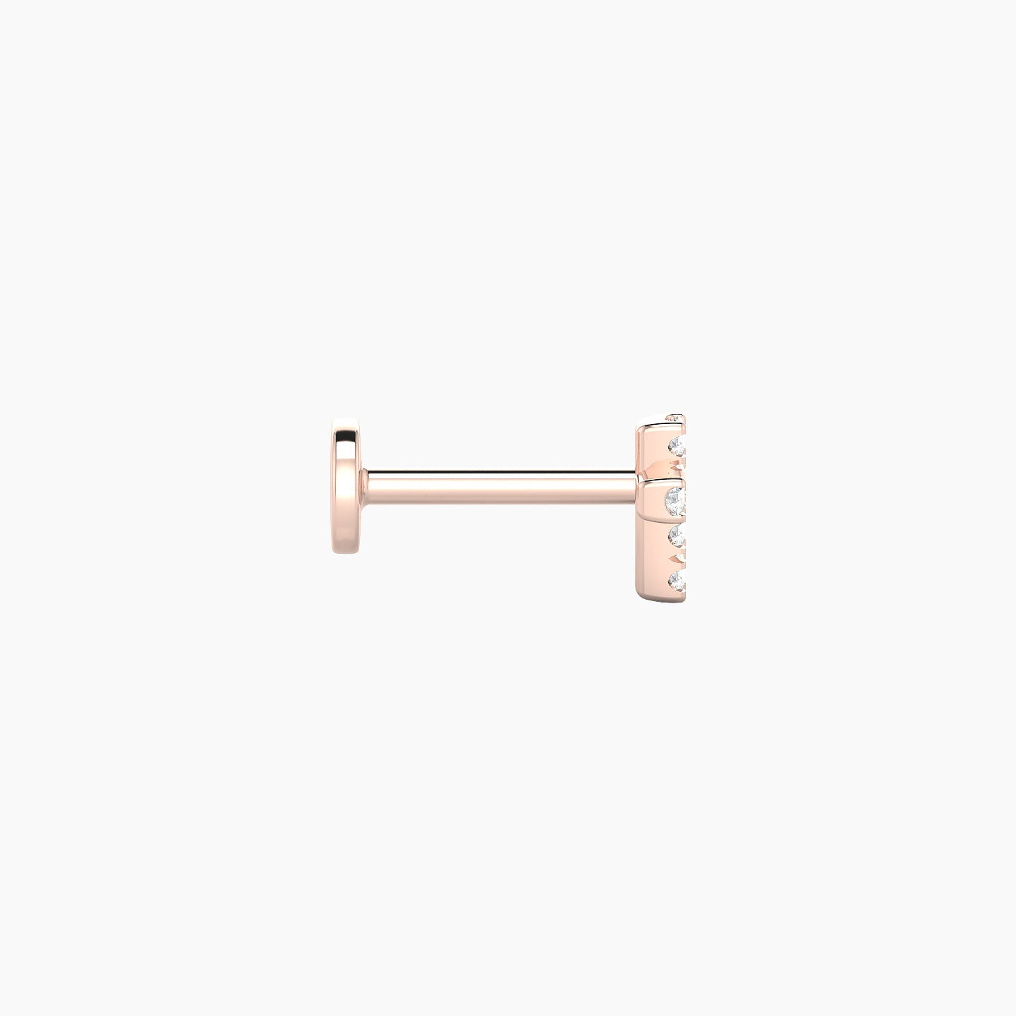 Junon | 18k Rose Gold 5 mm 6.5 mm Cross Diamond Nostril Piercing