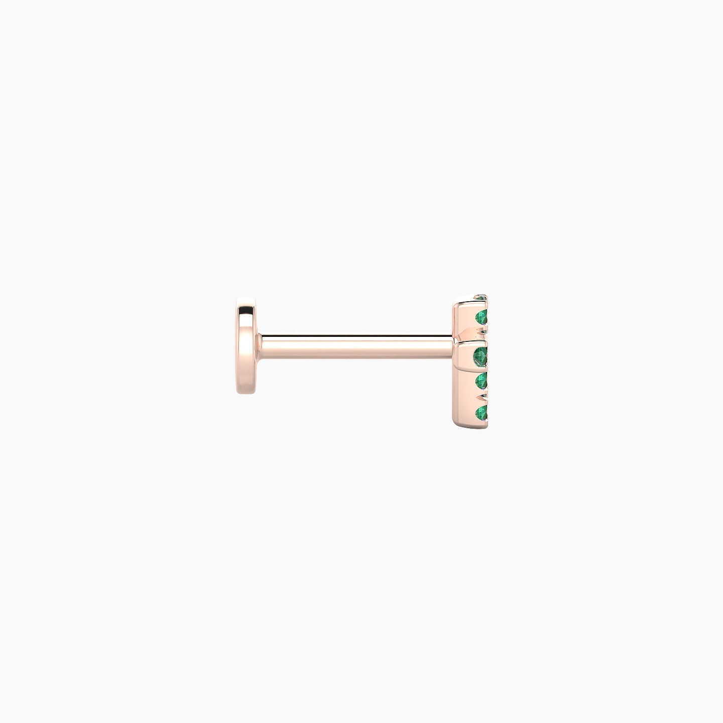 Junon | 18k Rose Gold 6.5 mm 5 mm Cross Emerald Nostril Piercing