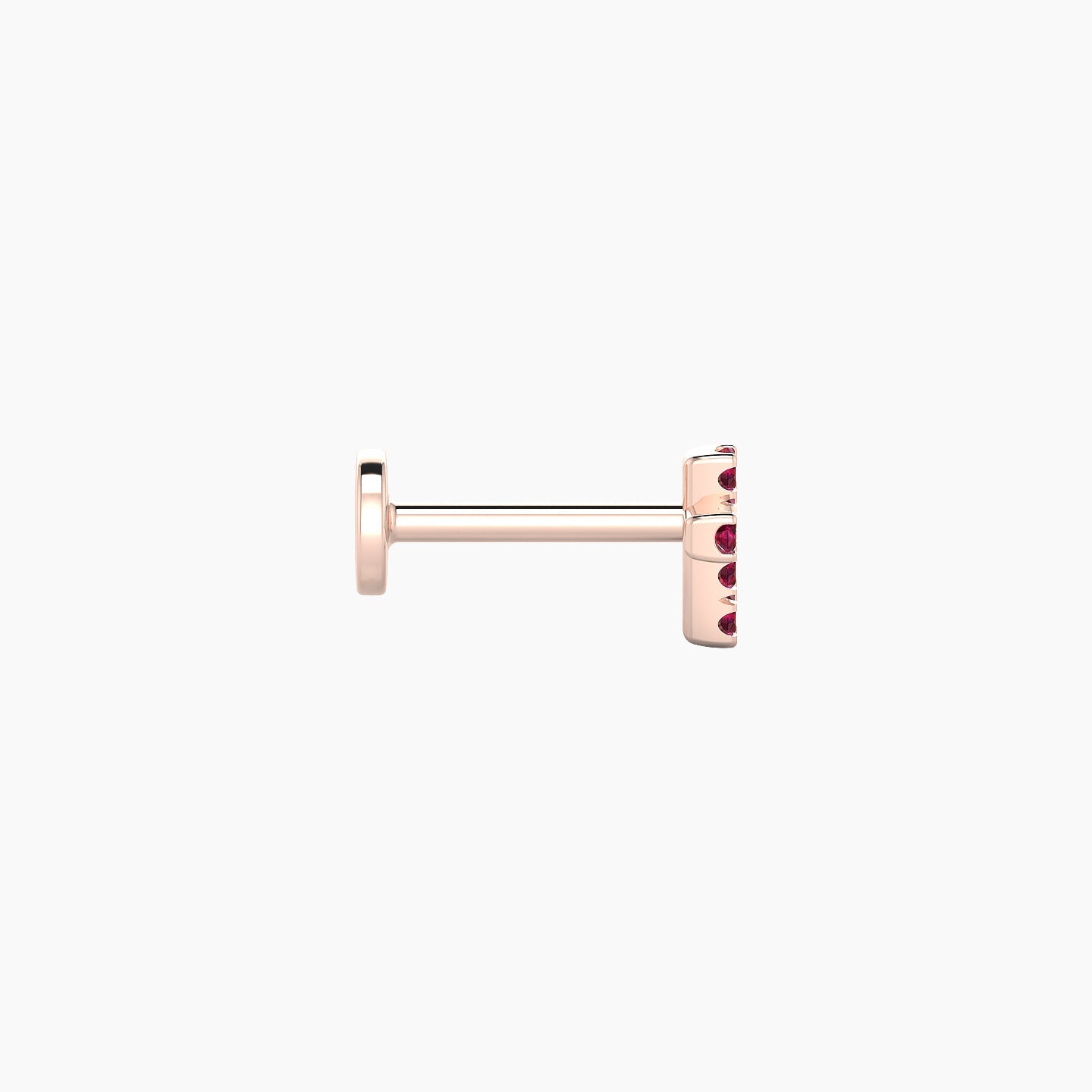 Junon | 18k Rose Gold 6.5 mm 5 mm Cross Ruby Nostril Piercing