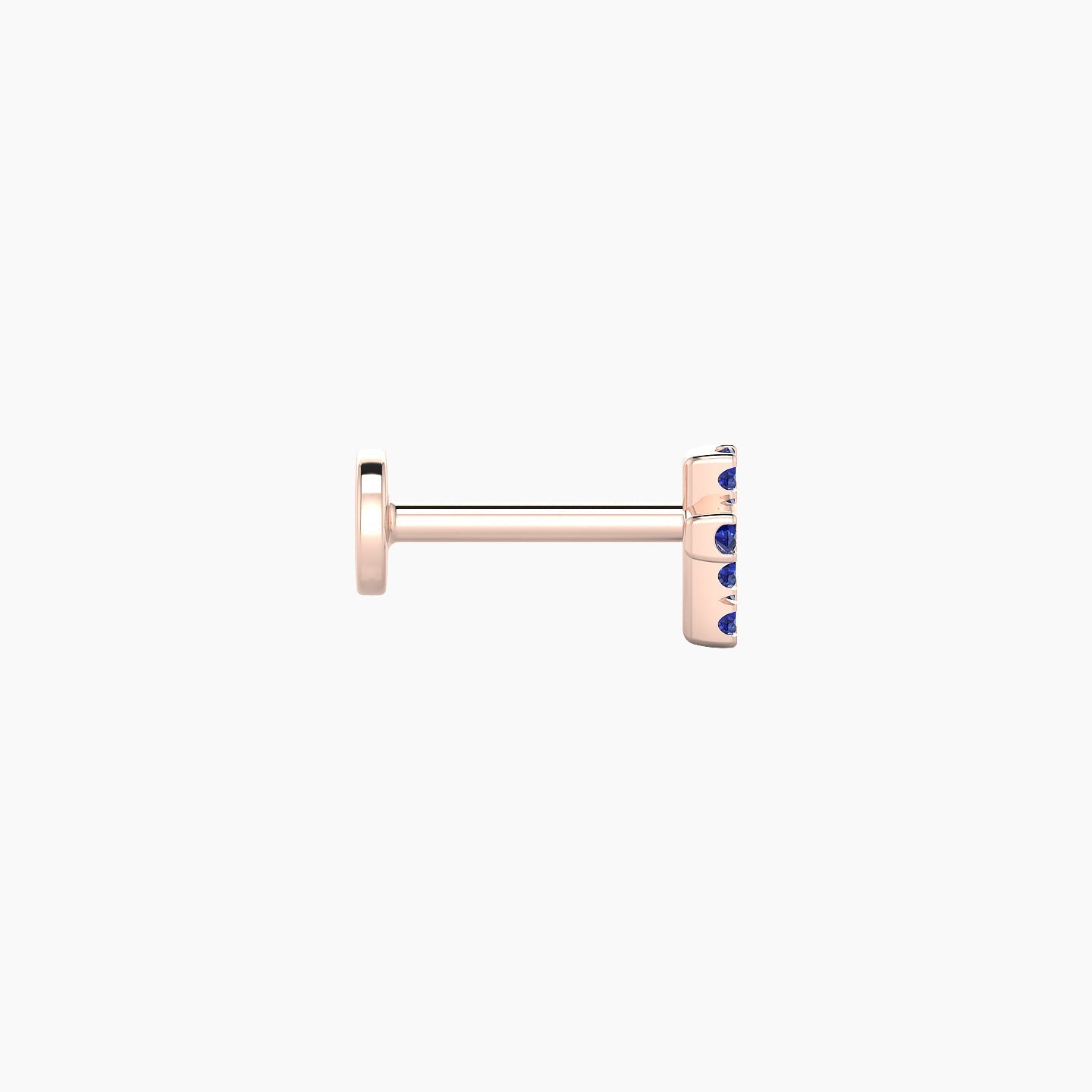 Junon | 18k Rose Gold 6.5 mm 5 mm Cross Sapphire Nostril Piercing