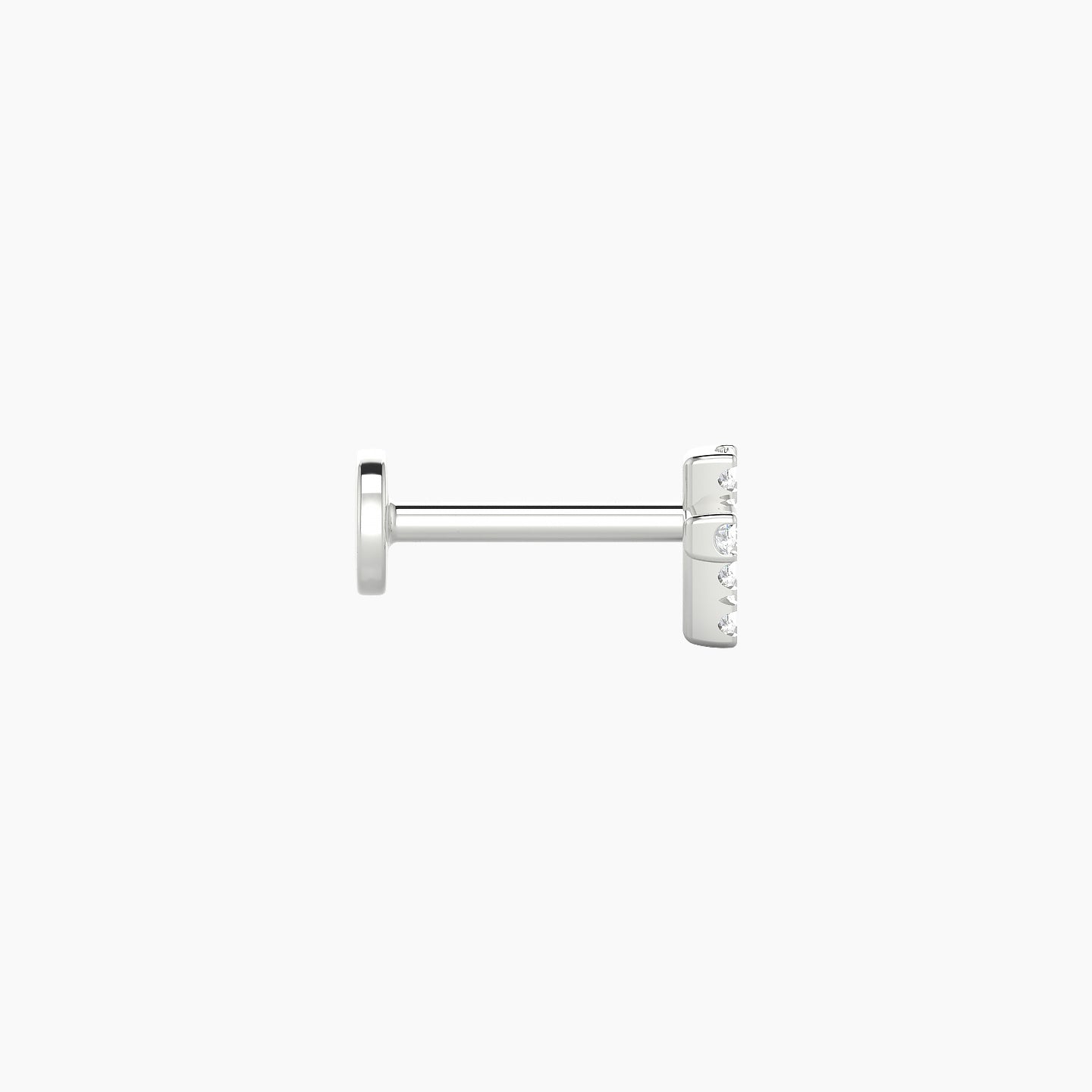 Junon | 18k White Gold 5 mm 6.5 mm Cross Diamond Nostril Piercing