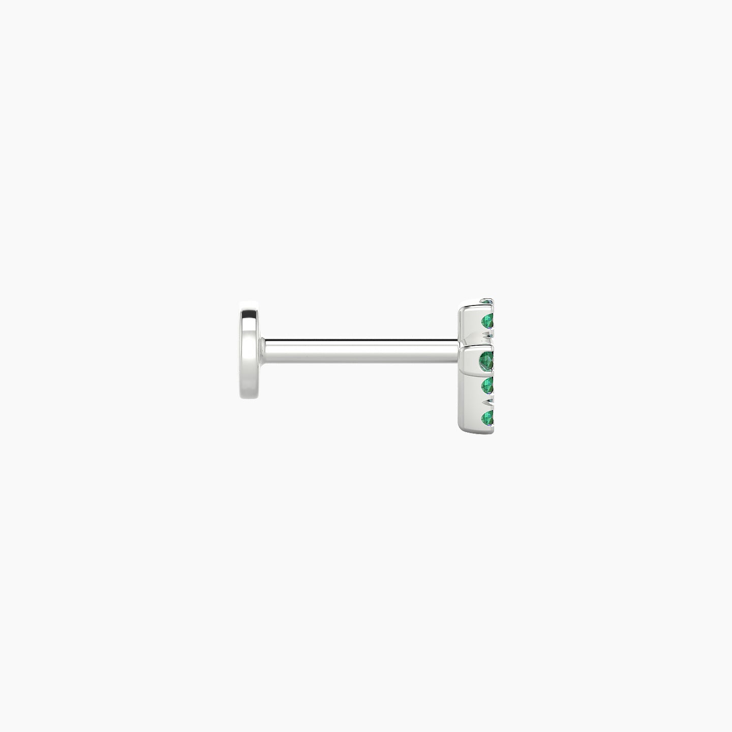 Junon | 18k White Gold 6.5 mm 5 mm Cross Emerald Nostril Piercing