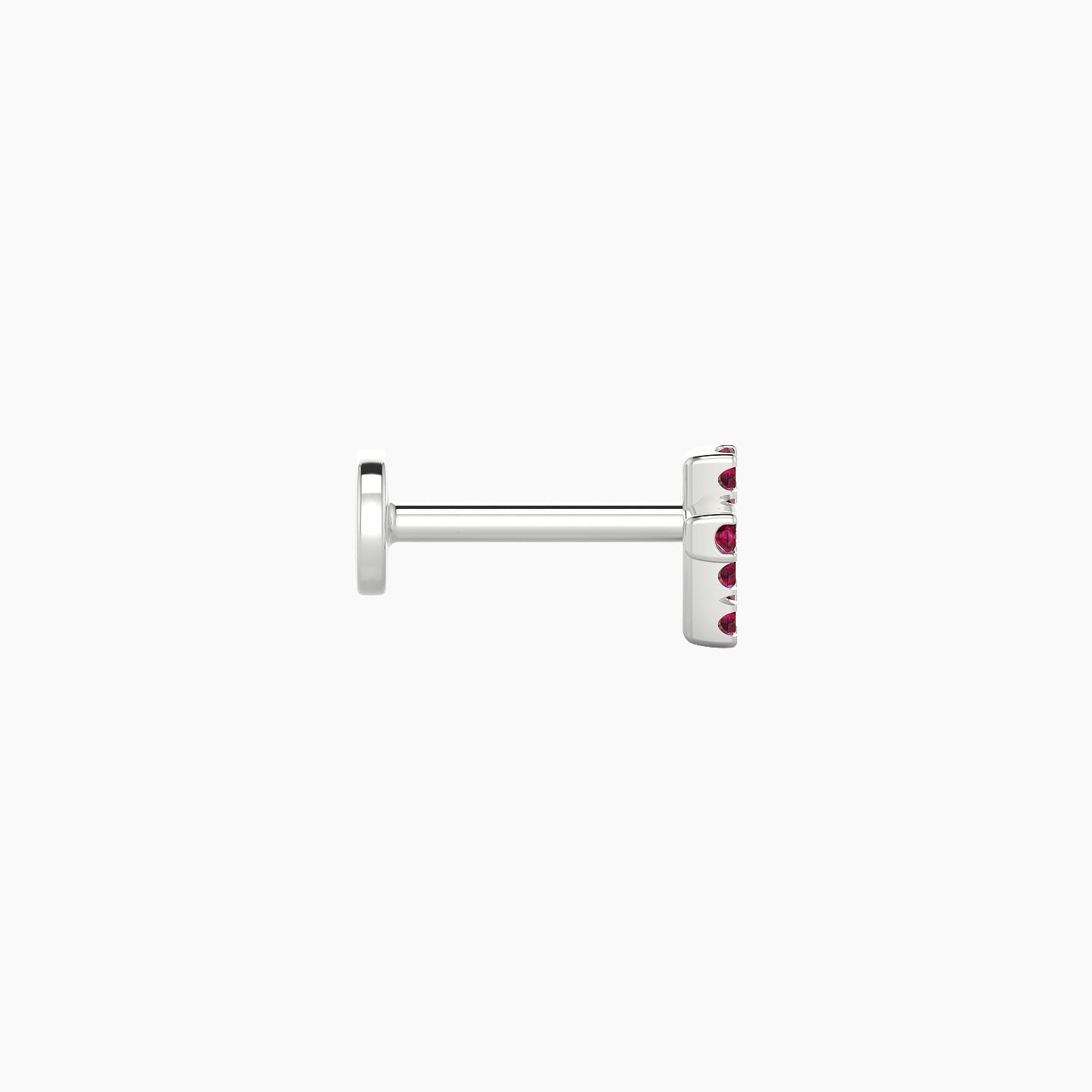 Junon | 18k White Gold 6.5 mm 5 mm Cross Ruby Nostril Piercing