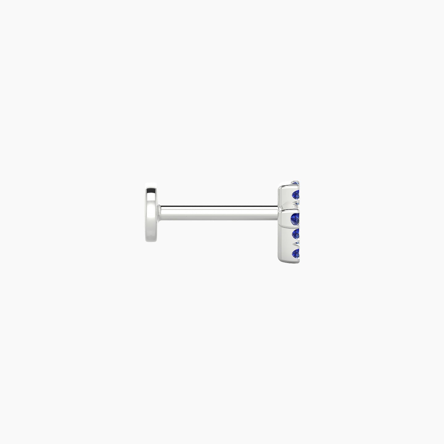 Junon | 18k White Gold 6.5 mm 5 mm Cross Sapphire Nostril Piercing