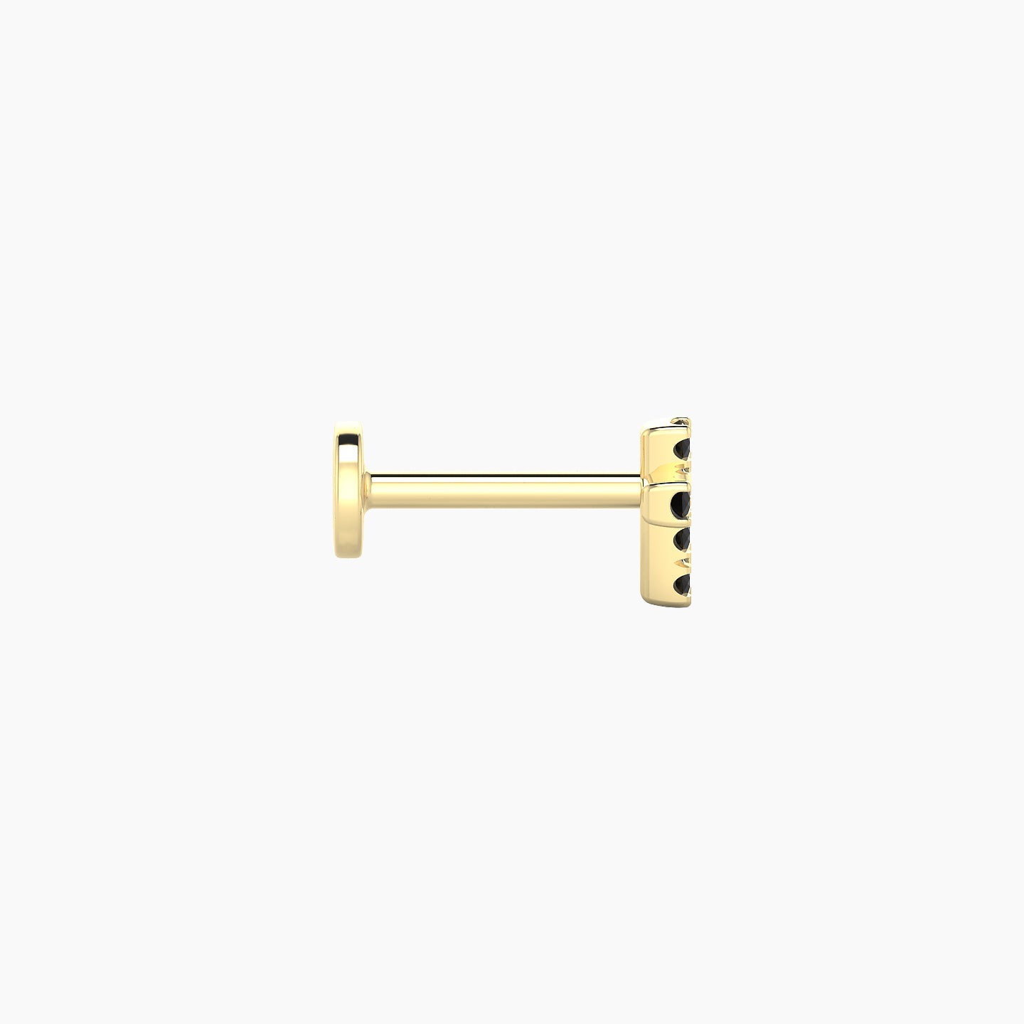 Junon | 18k Yellow Gold 6.5 mm 5 mm Cross Black Diamond Nostril Piercing