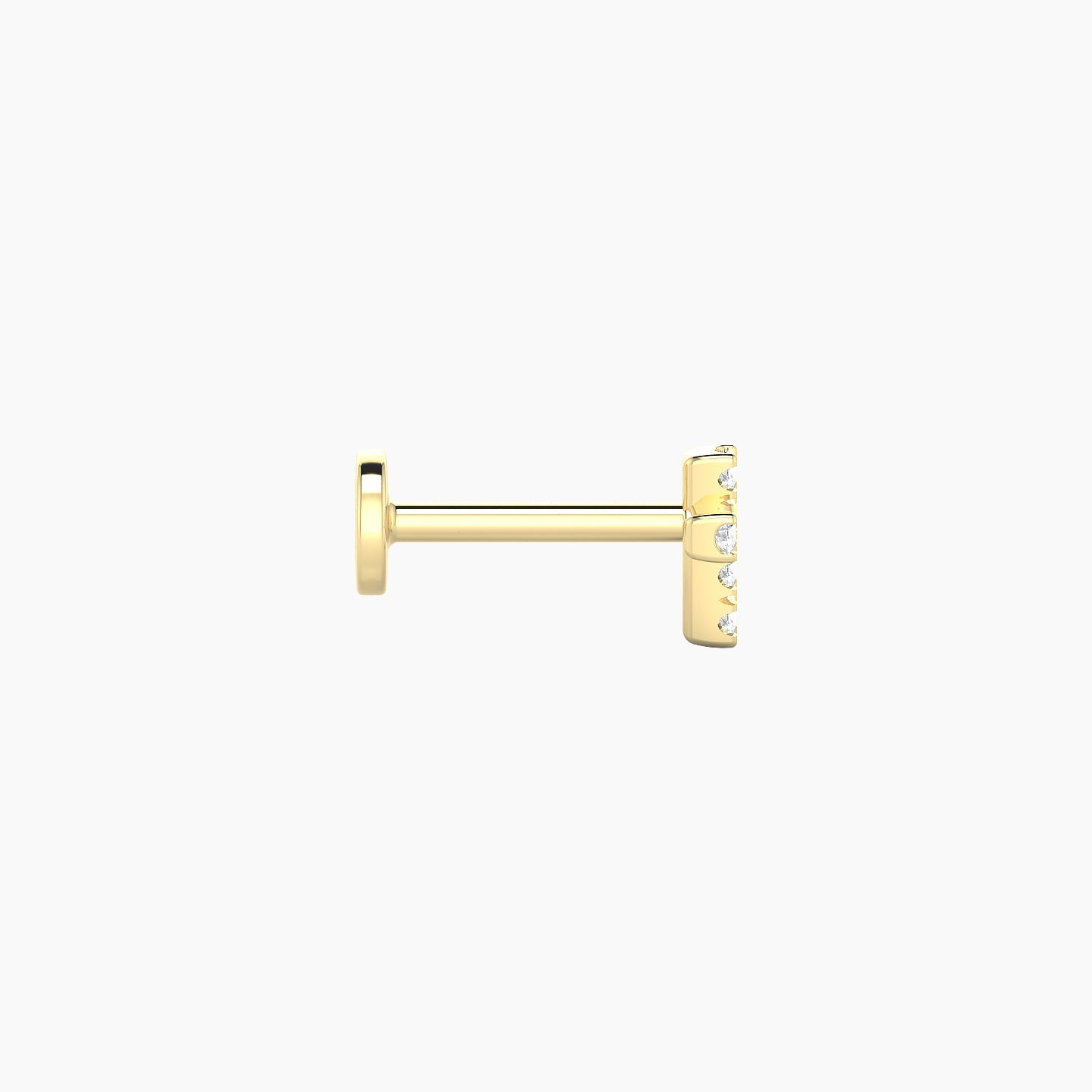 Junon | 18k Yellow Gold 5 mm 6.5 mm Cross Diamond Nostril Piercing