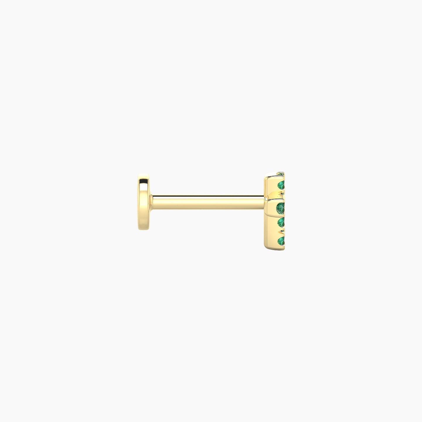 Junon | 18k Yellow Gold 6.5 mm 5 mm Cross Emerald Nostril Piercing