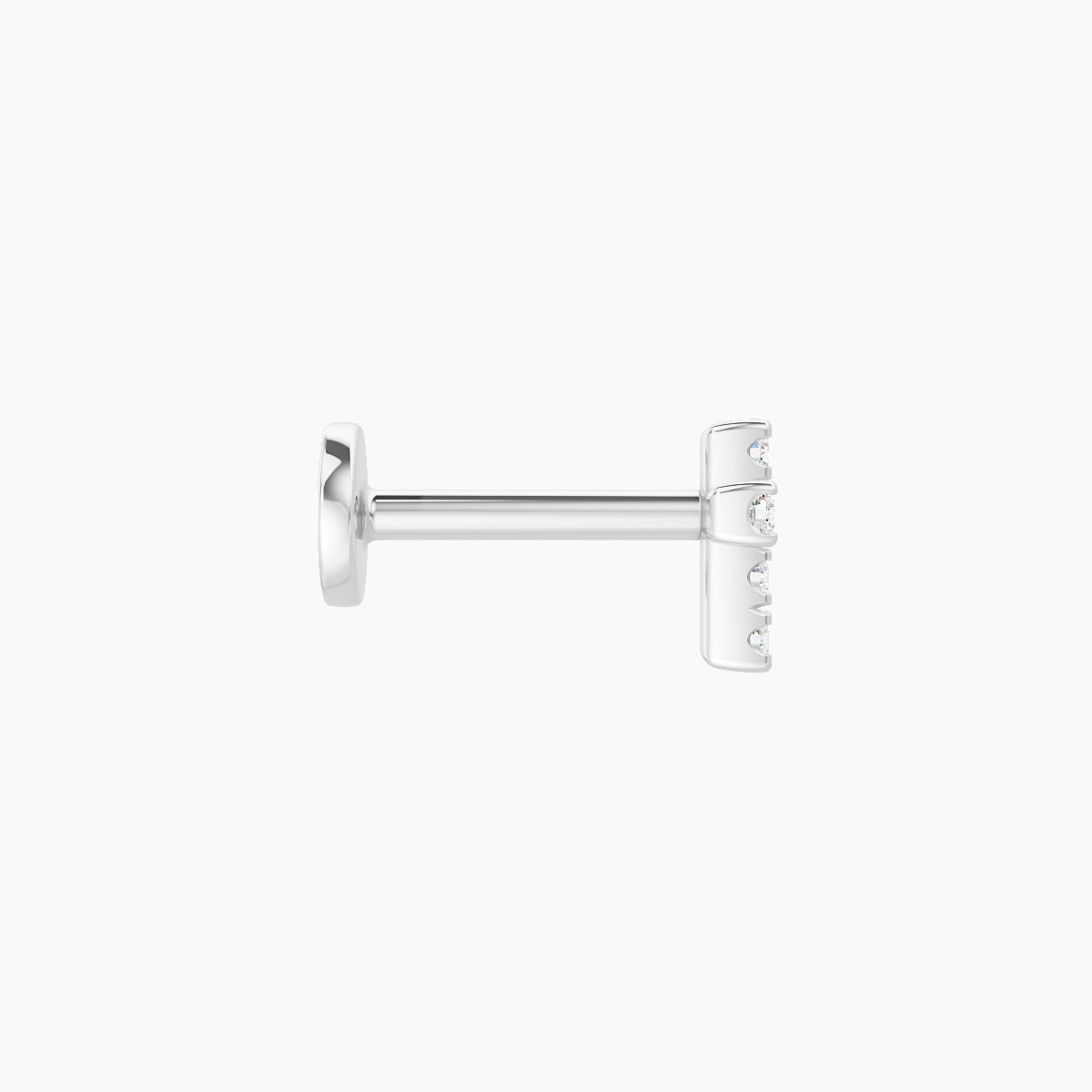Junon | 18k White Gold 5 mm 6.5 mm Cross Diamond Piercing