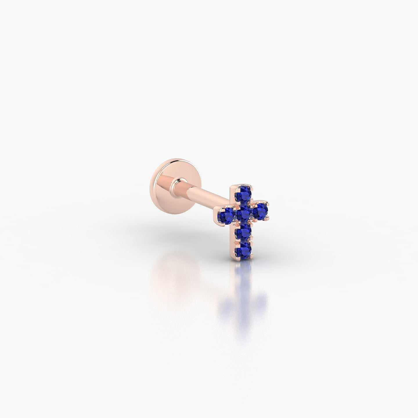 Junon | 18k Rose Gold 6.5 mm 5 mm Cross Sapphire Piercing