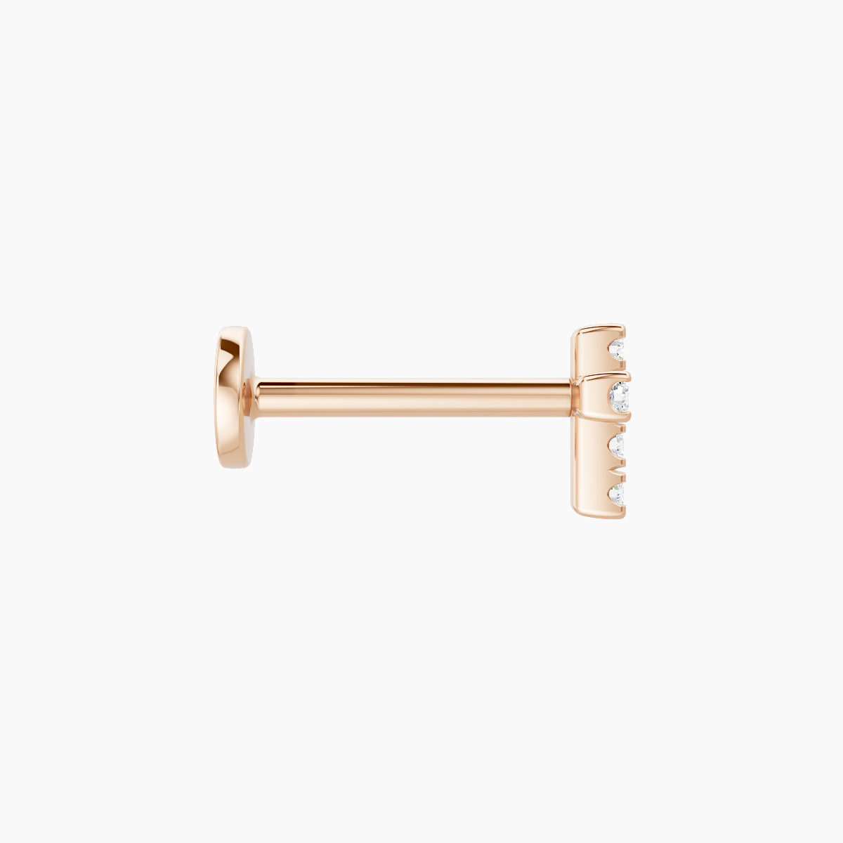 Junon | 18k Rose Gold 5 mm 8 mm Cross Diamond Nose Piercing